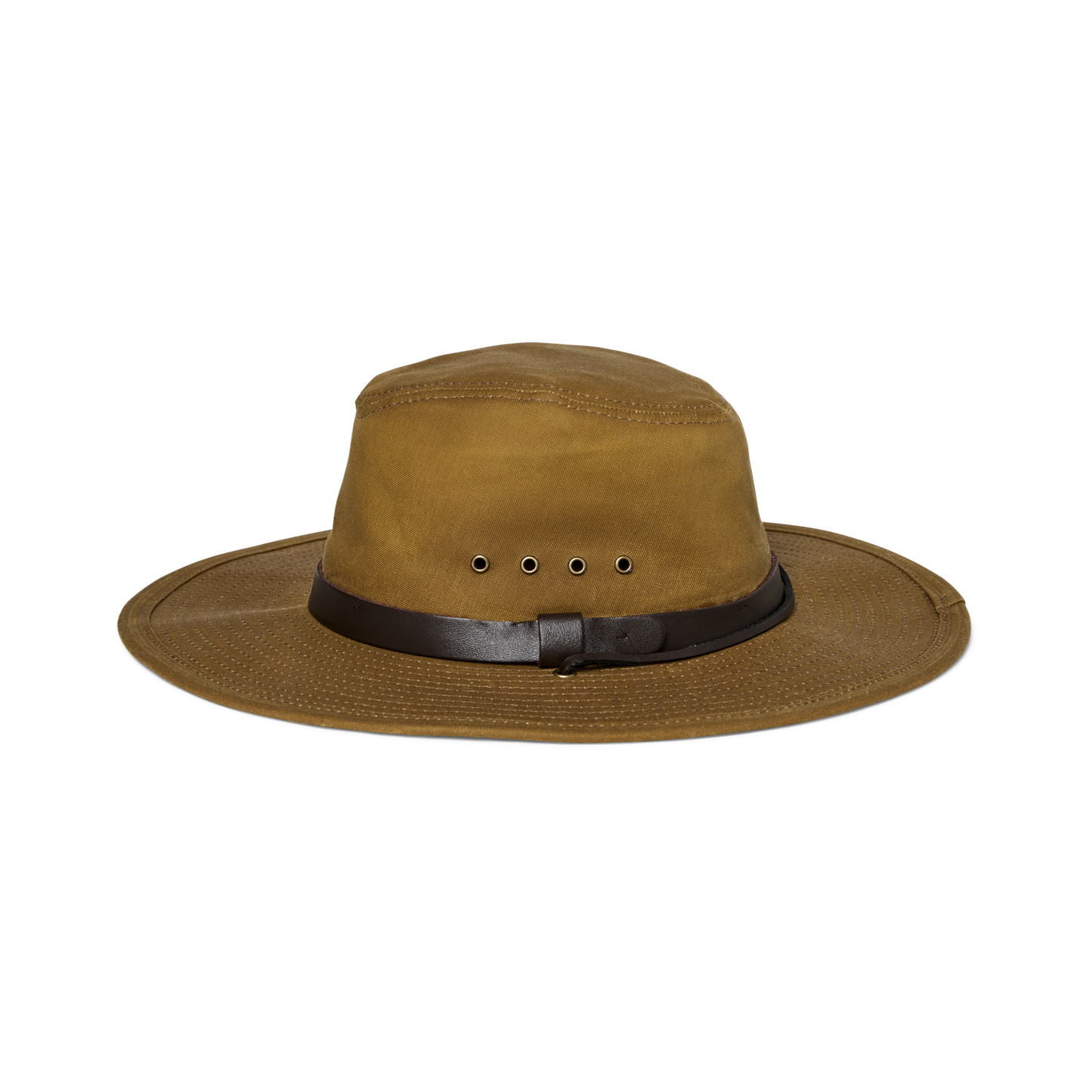 Front-facing image of the Filson Tin Cloth Bush Hat - Dark Tan