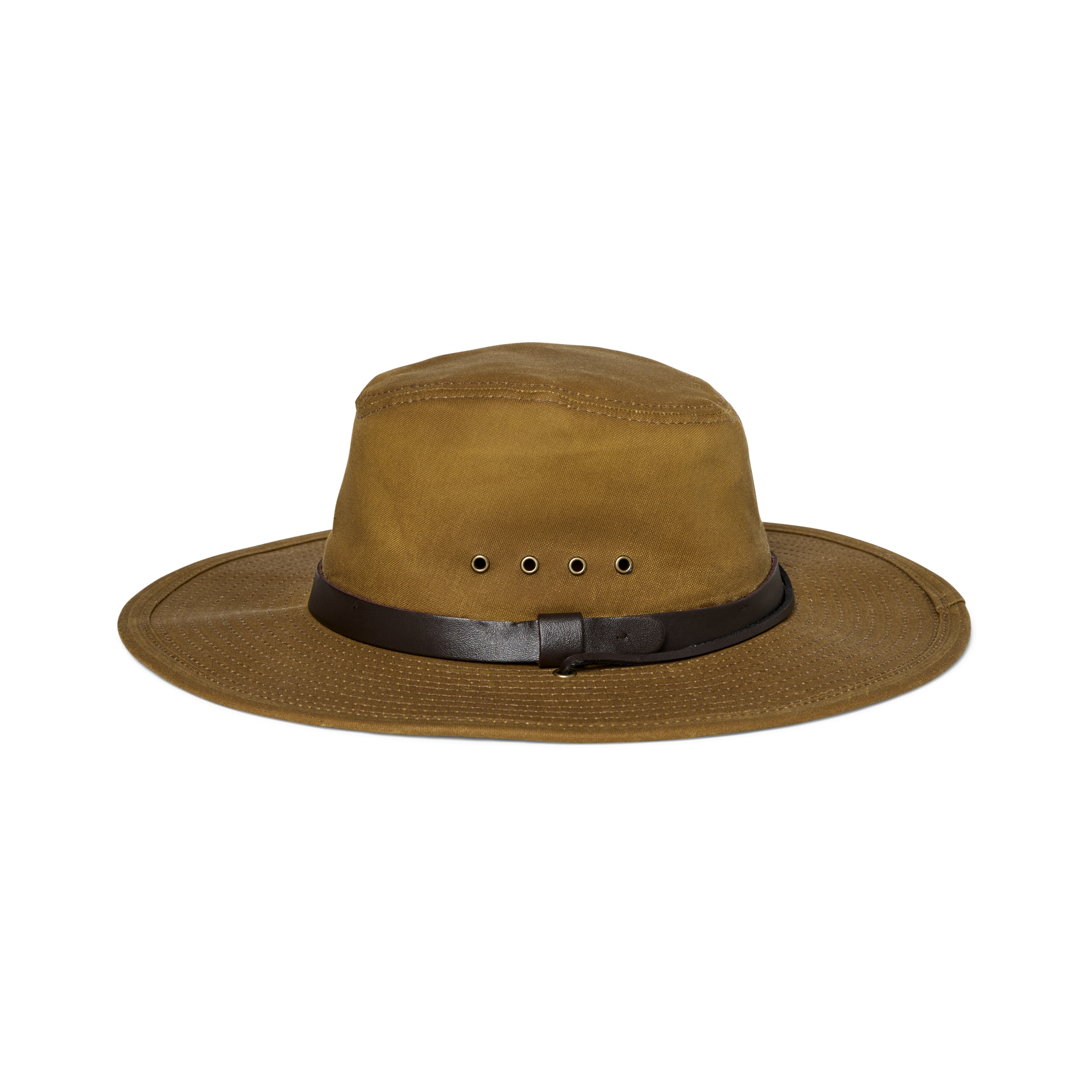 Front-facing image of the Filson Tin Cloth Bush Hat - Dark Tan