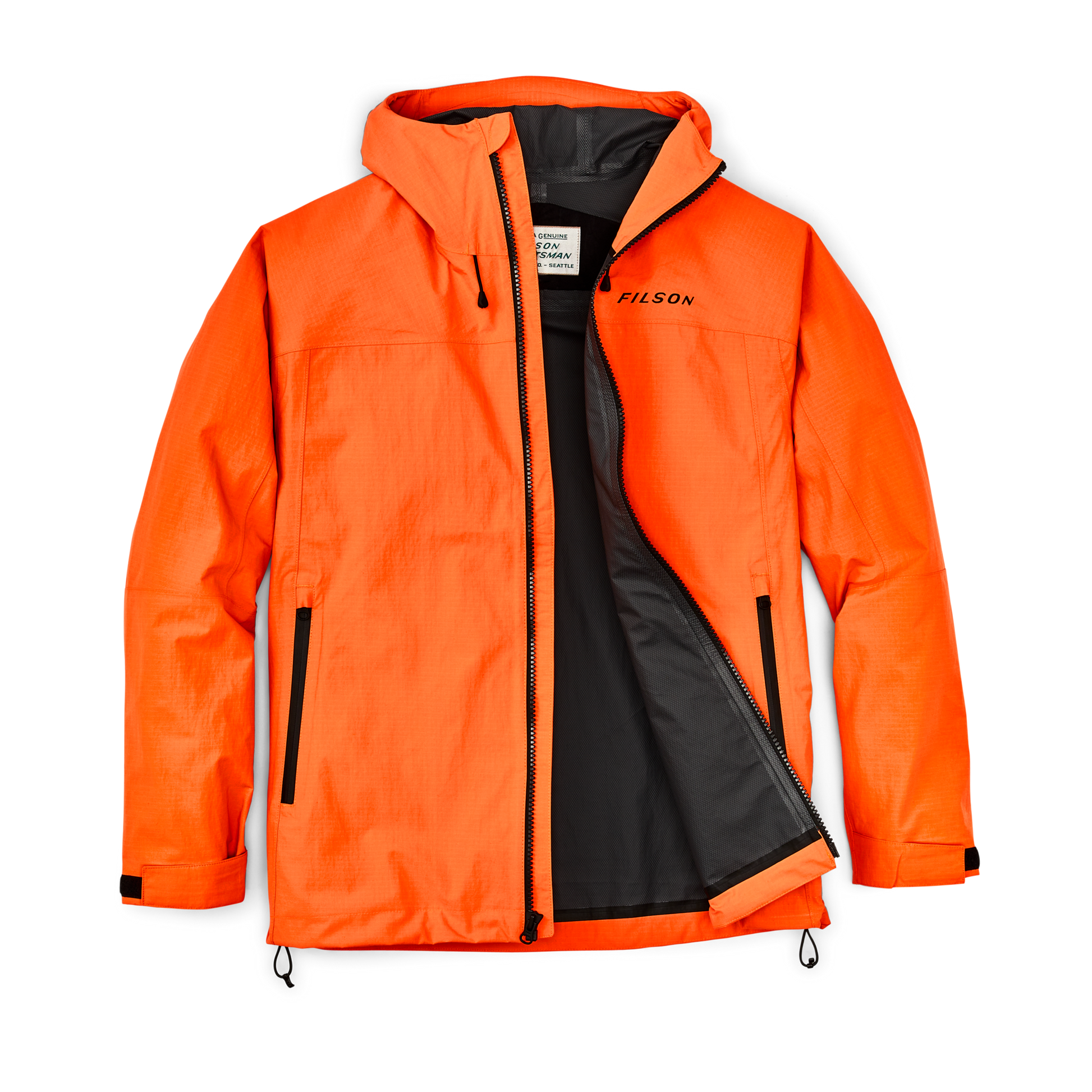 Alternate view of the Filson Swiftwater Rain Jacket - Blaze Orange