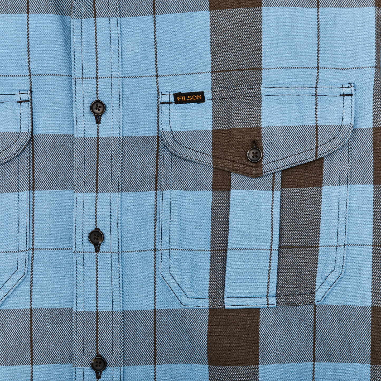 Alternate view of the Filson Vintage Wash Alaskan Guide Shirt - Blue / Dark Brown Plaid