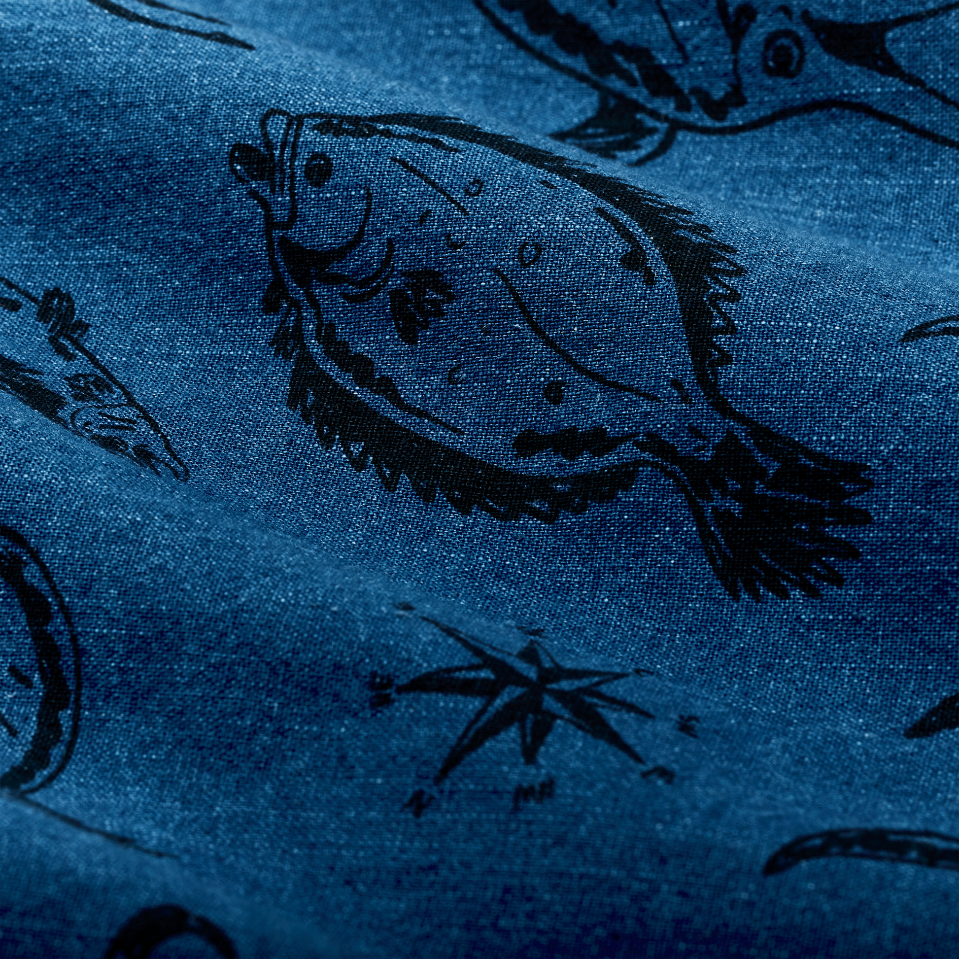 Alternate view of the Filson Rustic Short Sleeve Camp Shirt - Deep Sea / Indigo