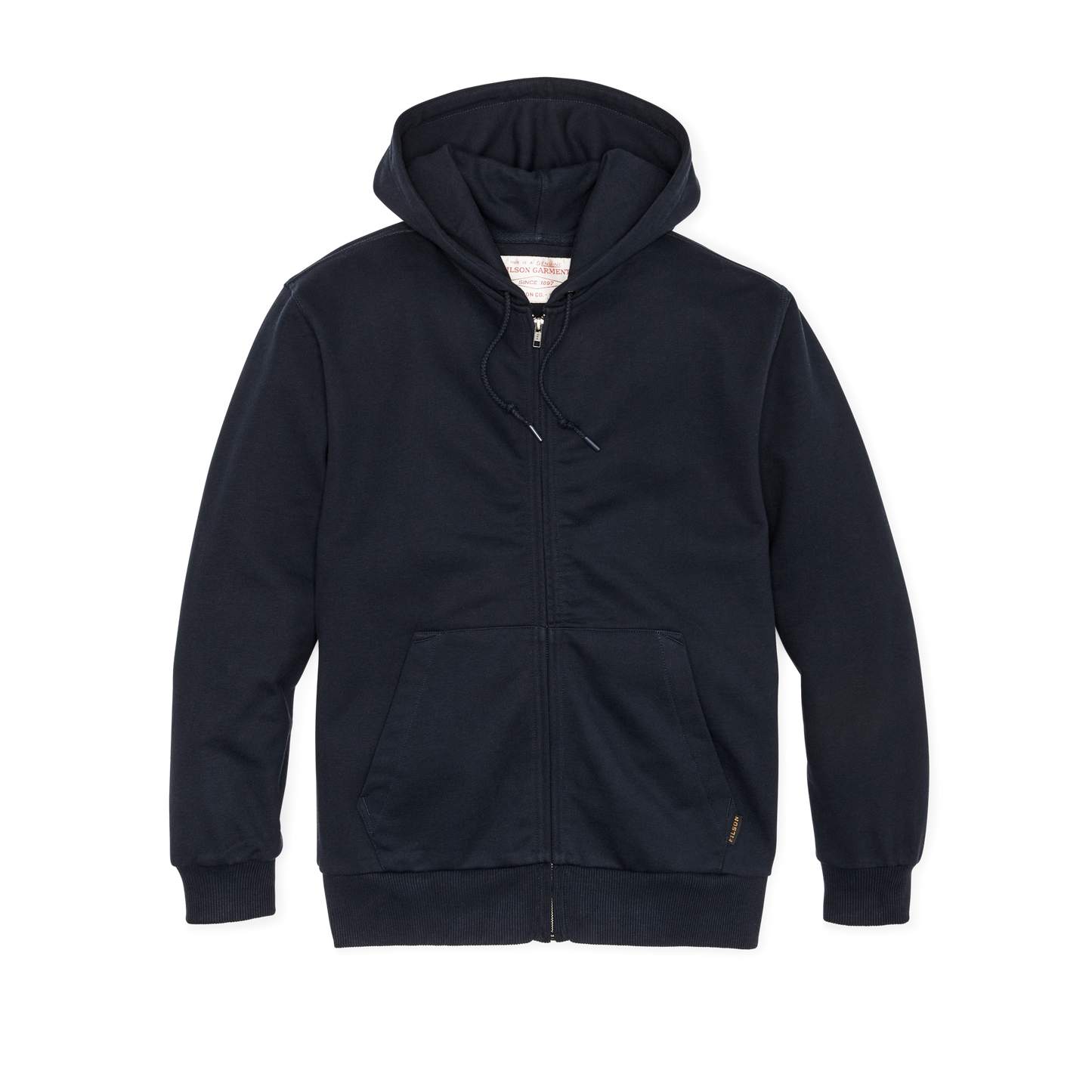 Front-facing image of the Filson Prospector Full-zip Hoodie - Navy