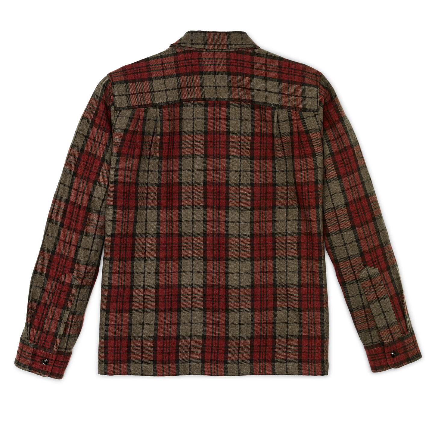 Alternate view of the Filson Buckner Wool Camp Shirt - Olive / Red / Multi Plaid