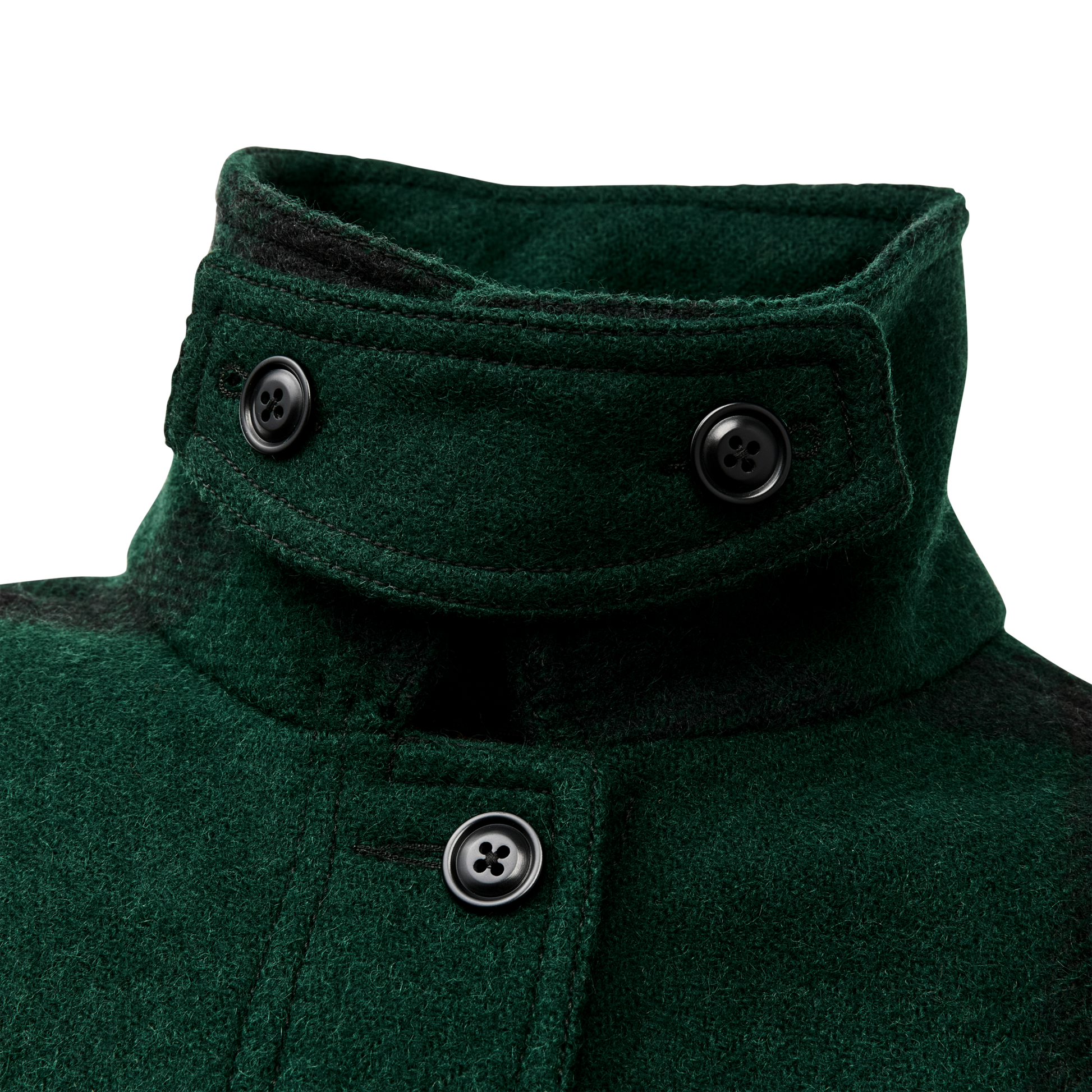 Alternate view of the Filson Women's Wool Long Cruiser Coat - Otter Green / Black Plaid