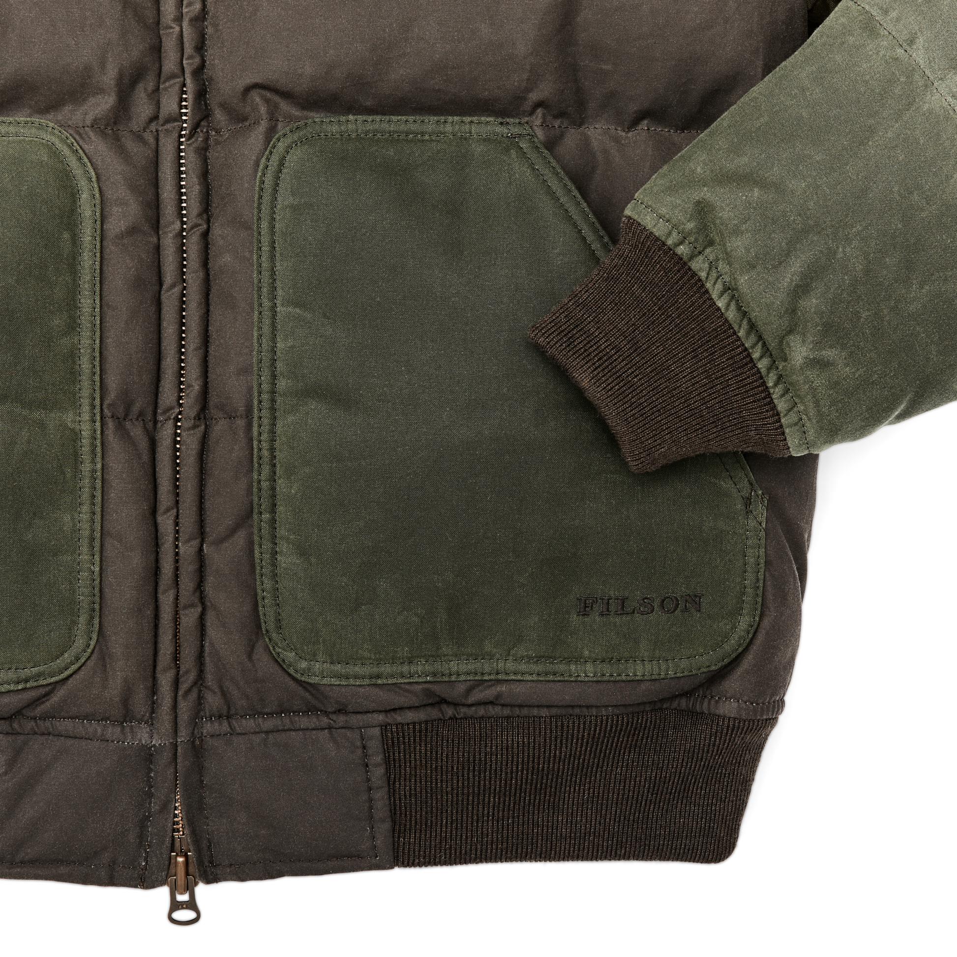 Alternate view of the Filson Down Bomber Jacket - Otter Green