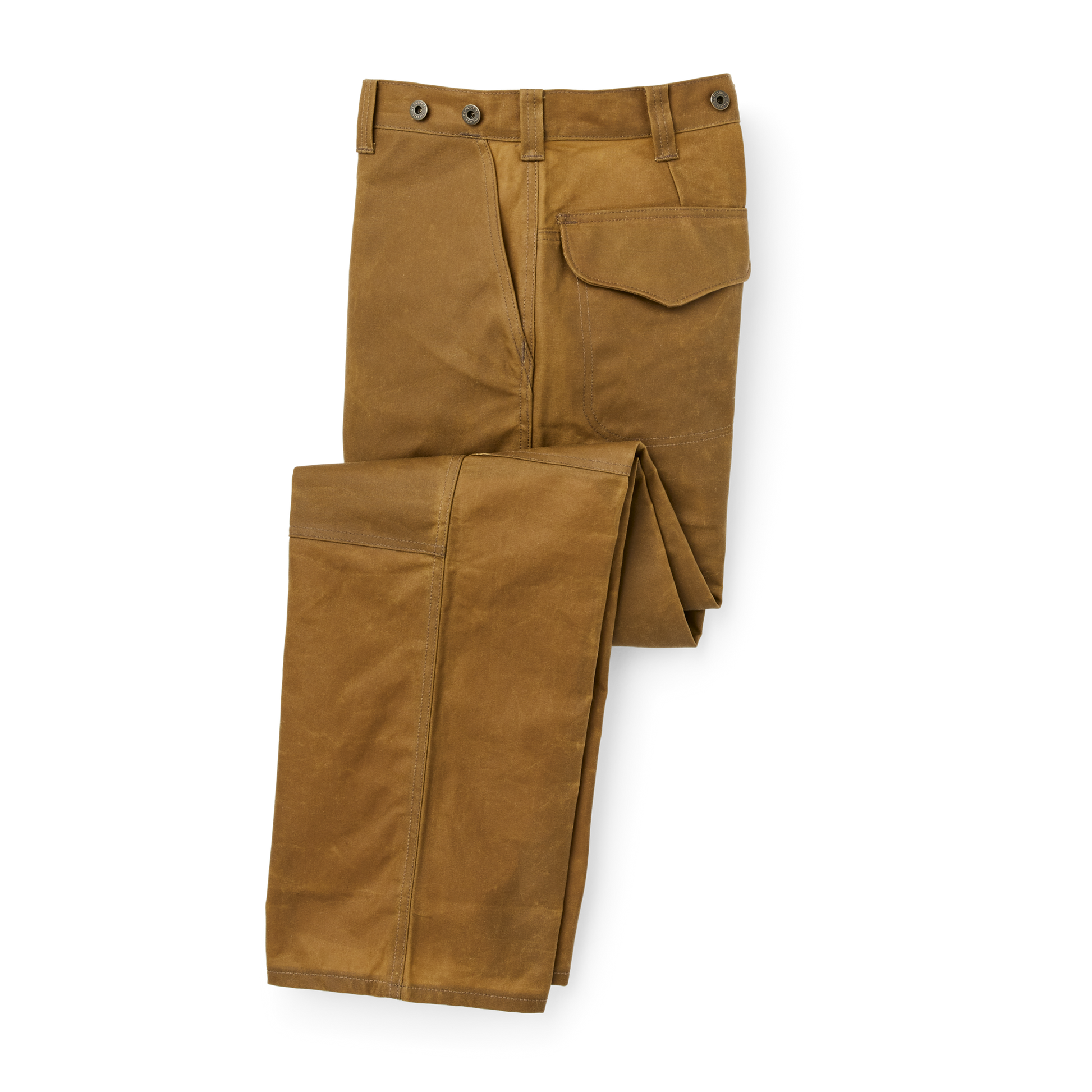 Front-facing image of the Filson Oil Finish Double Tin Cloth Pants - Dark Tan