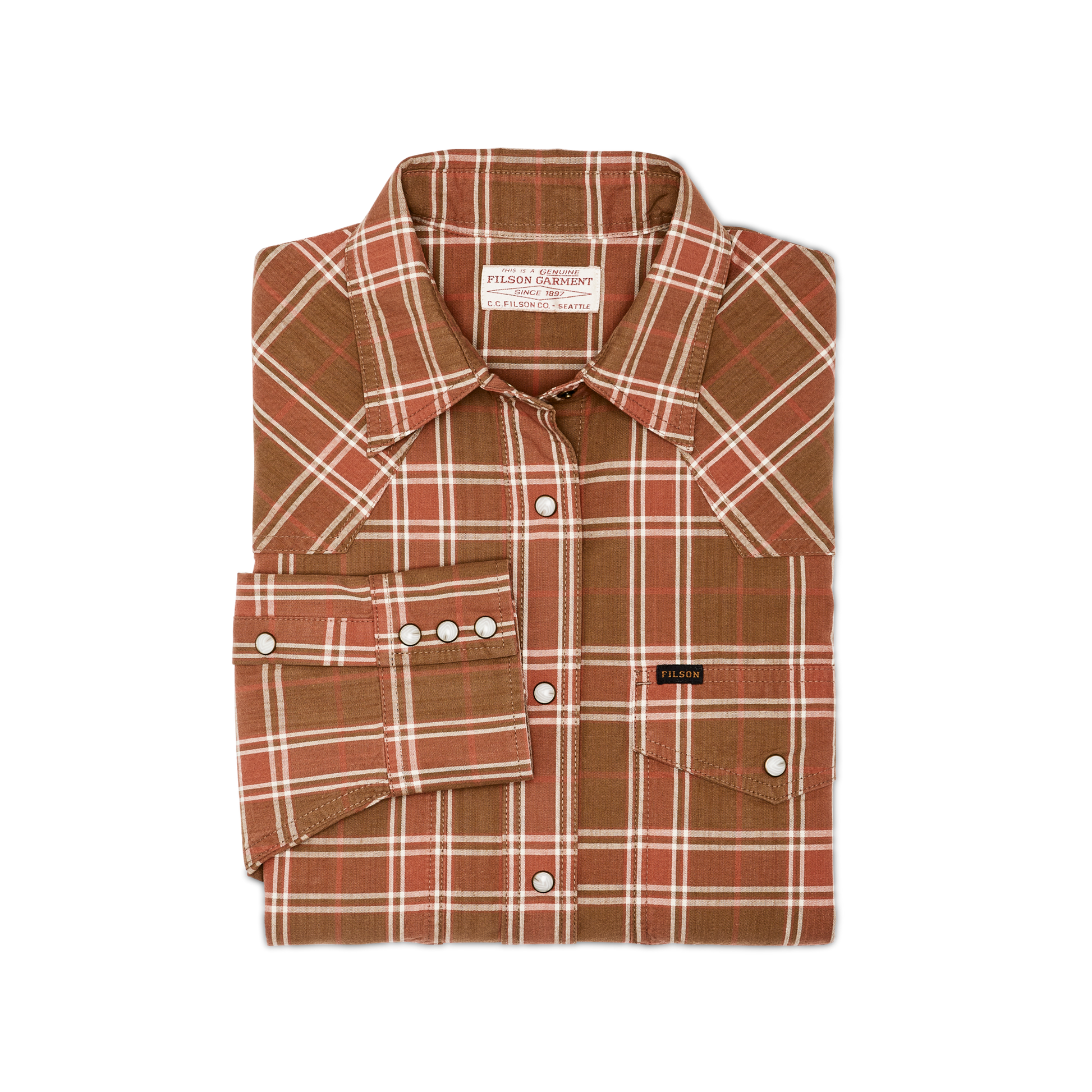 Alternate view of the Filson Women's Western Flannel Shirt - Clay Dust