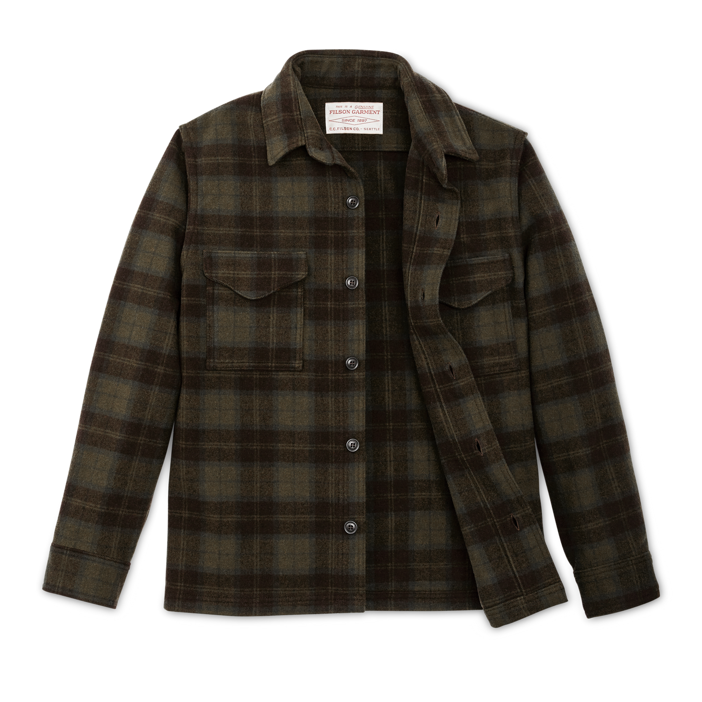 Alternate view of the Filson Wool Jac-shirt - Olive / Brown Plaid