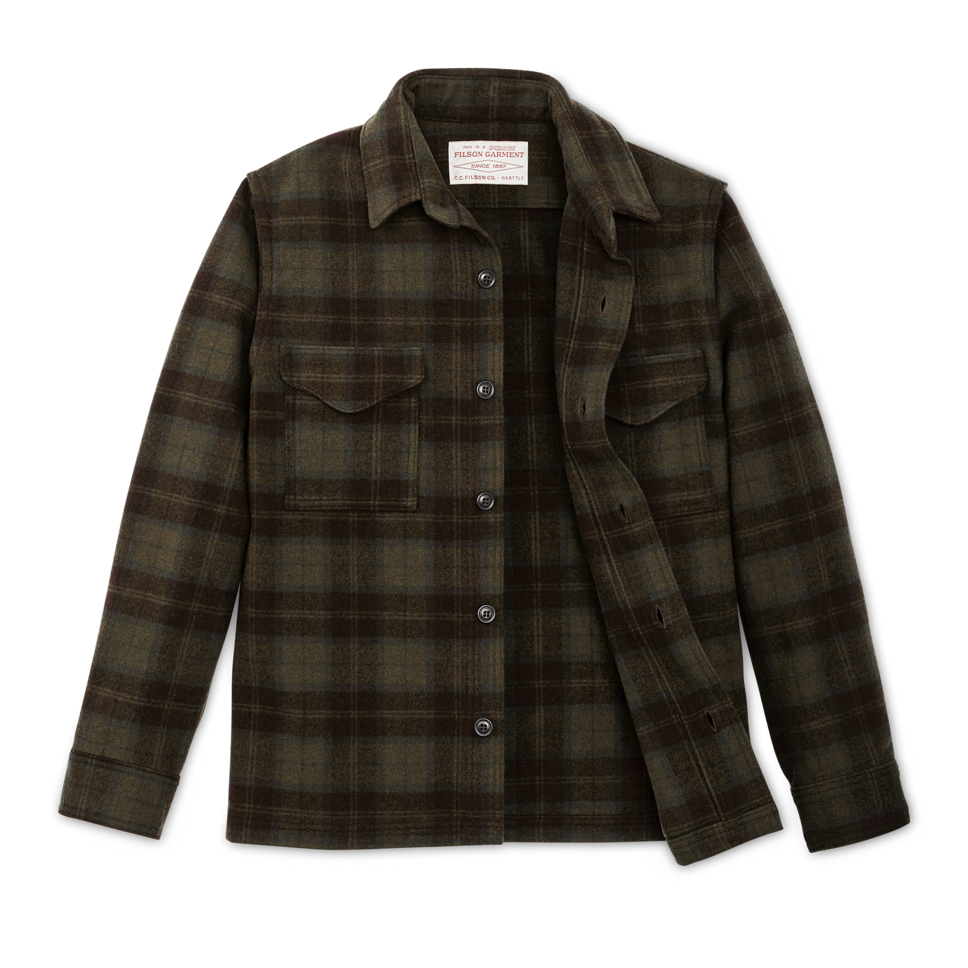 Alternate view of the Filson Wool Jac-shirt - Olive / Brown Plaid