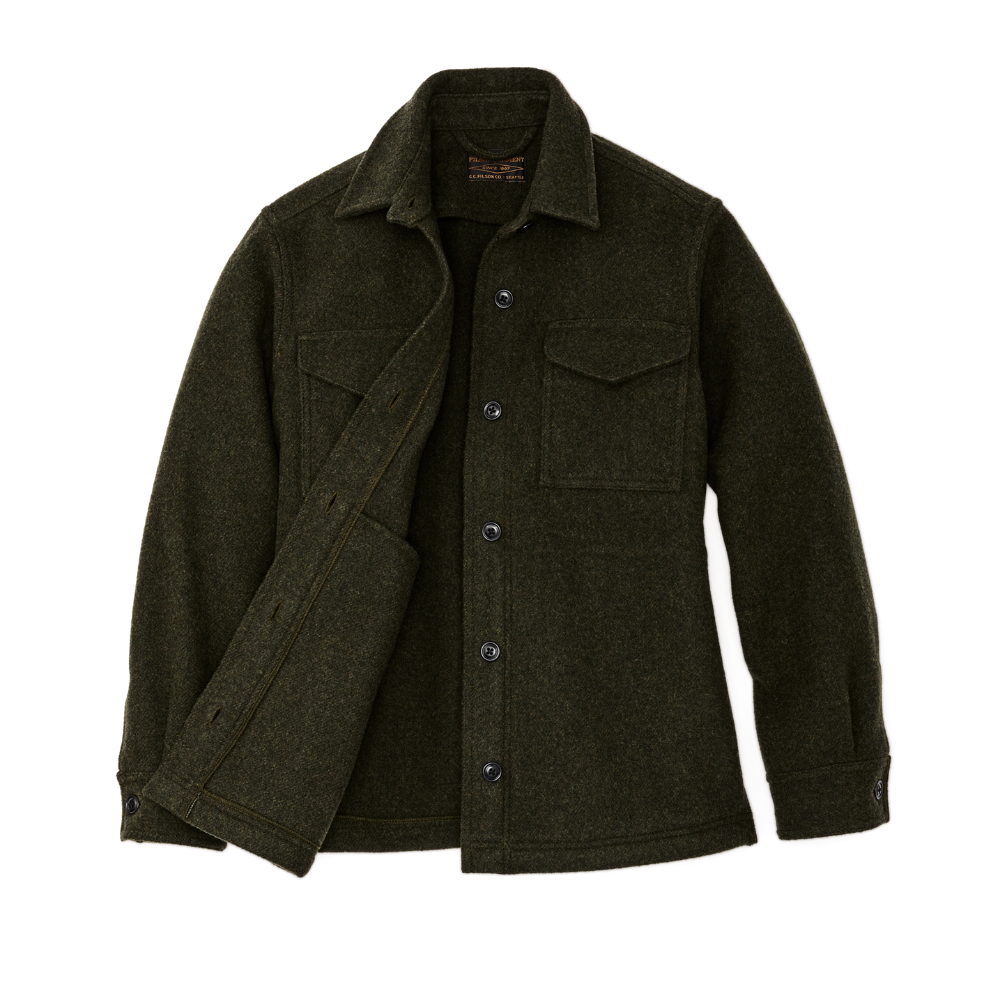 Alternate view of the Filson Women's Seattle Wool Jac-shirt - Forest Green