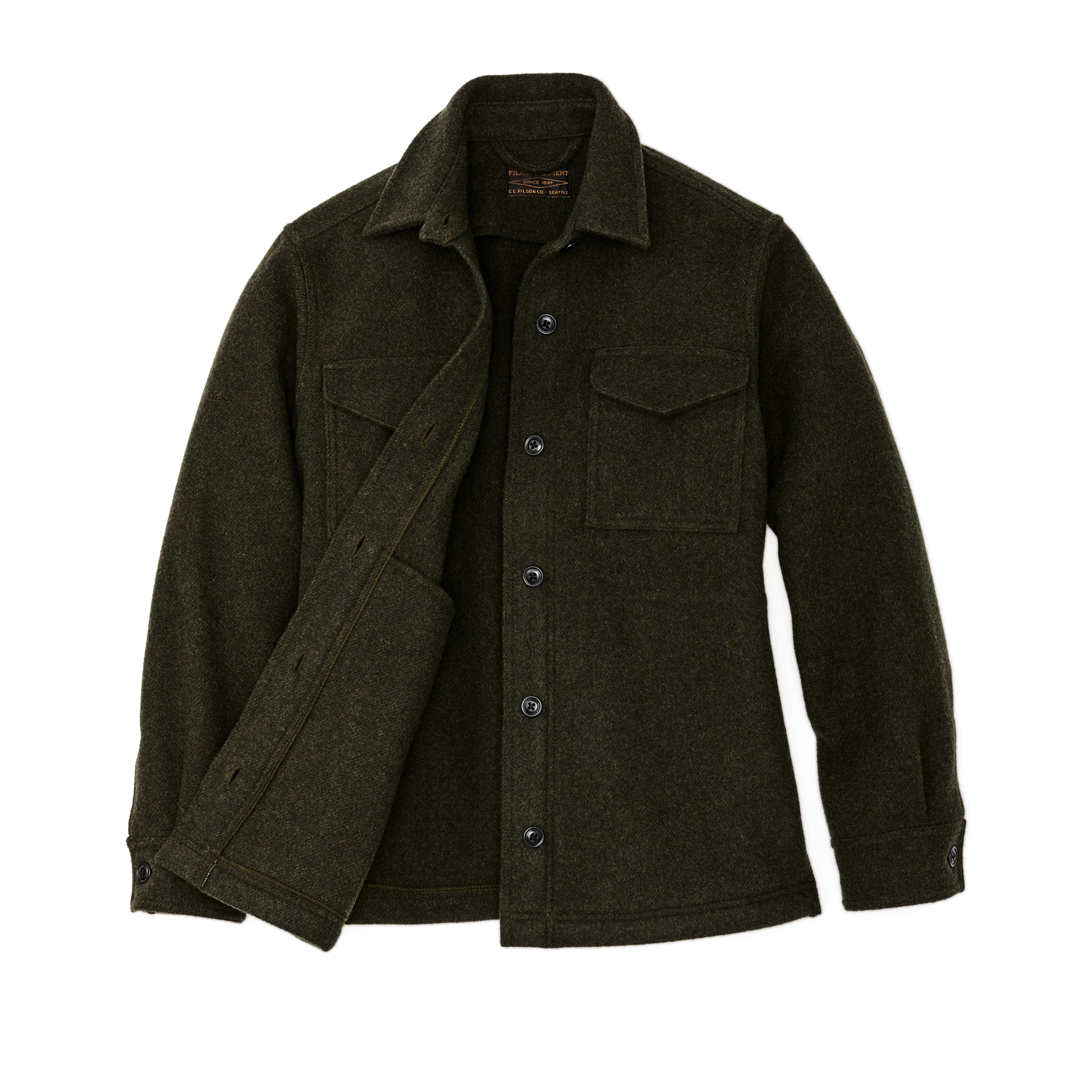 Alternate view of the Filson Women's Seattle Wool Jac-shirt - Forest Green