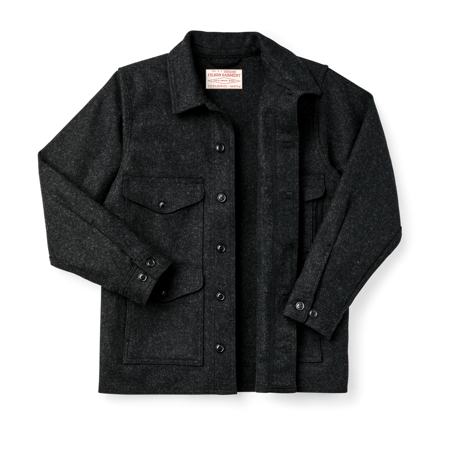 Alternate view of the Filson Mackinaw Wool Cruiser Jacket - Charcoal