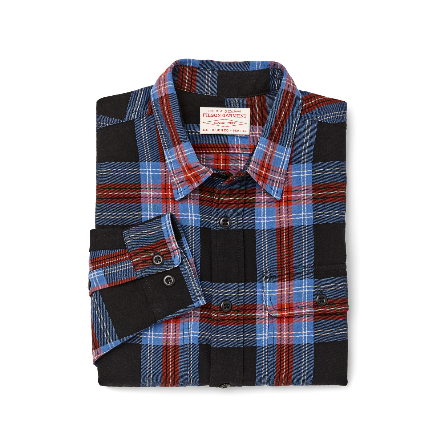 Alternate view of the Filson Scout Shirt - Grouse Blue / Black