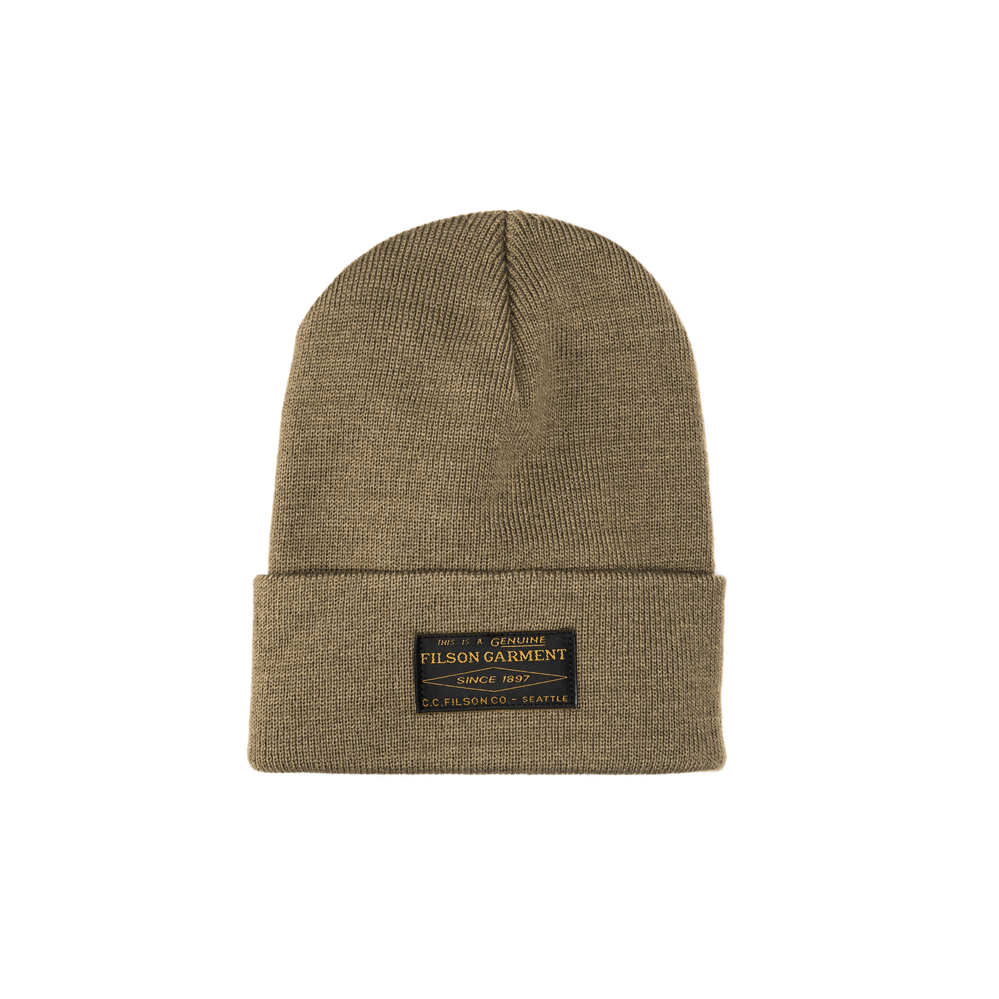 Front-facing image of the Filson Ballard Watch Cap - Dark Mushroom