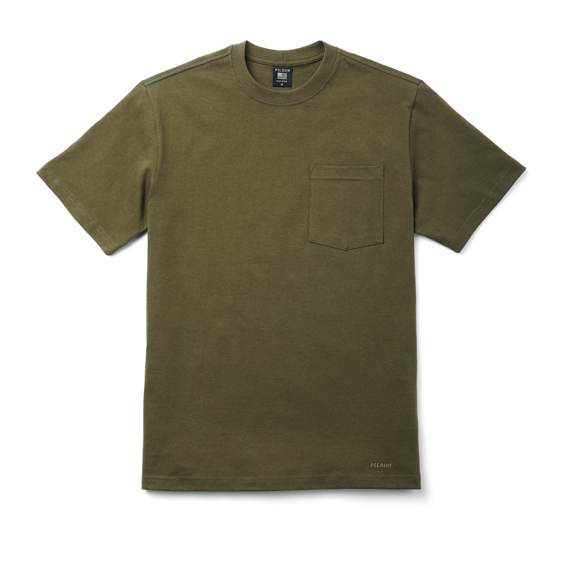 Front-facing image of the Filson Pioneer Pocket T-shirt - Dark Olive