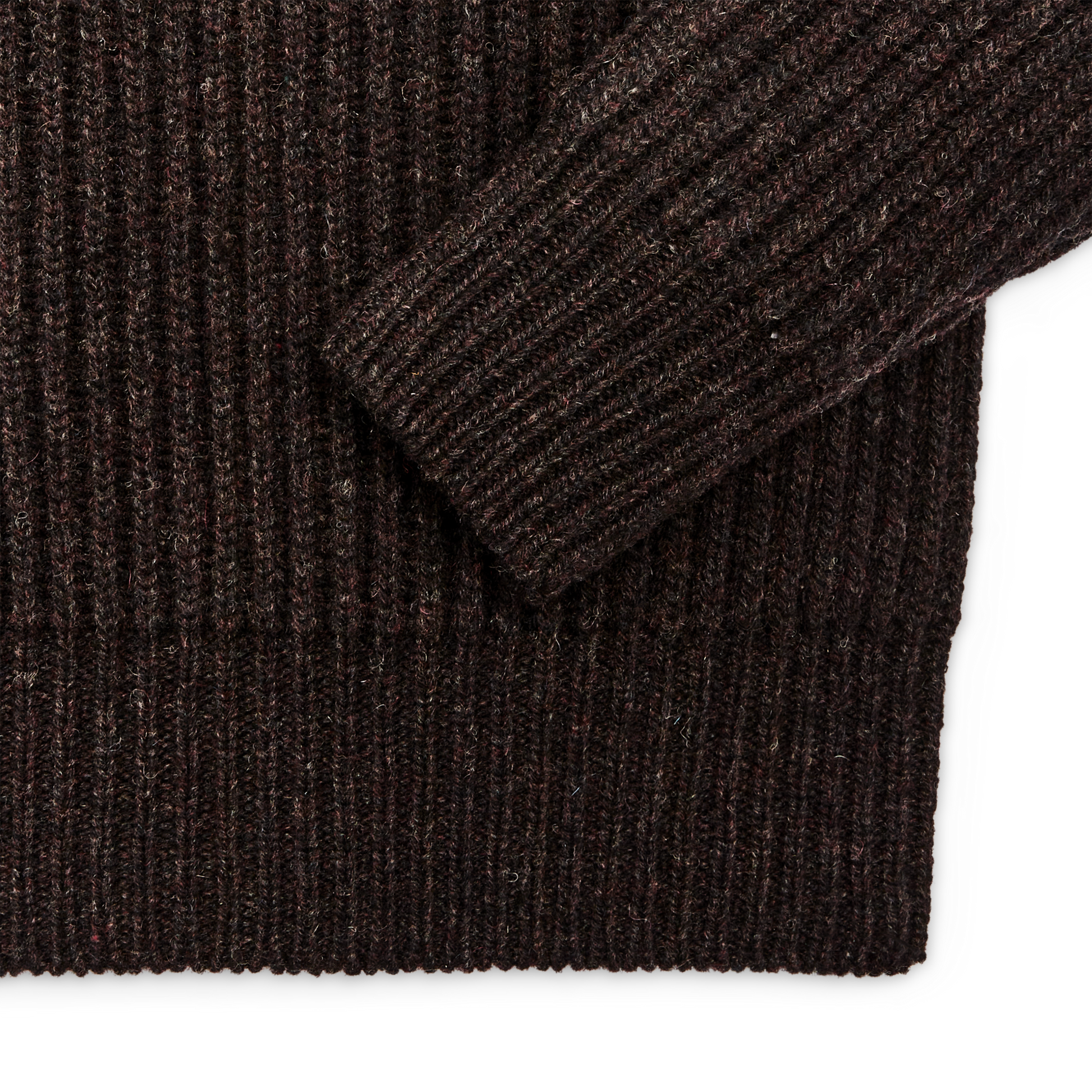 Alternate view of the Filson Bristol Shawl Neck Sweater  - Dark Brown Heather