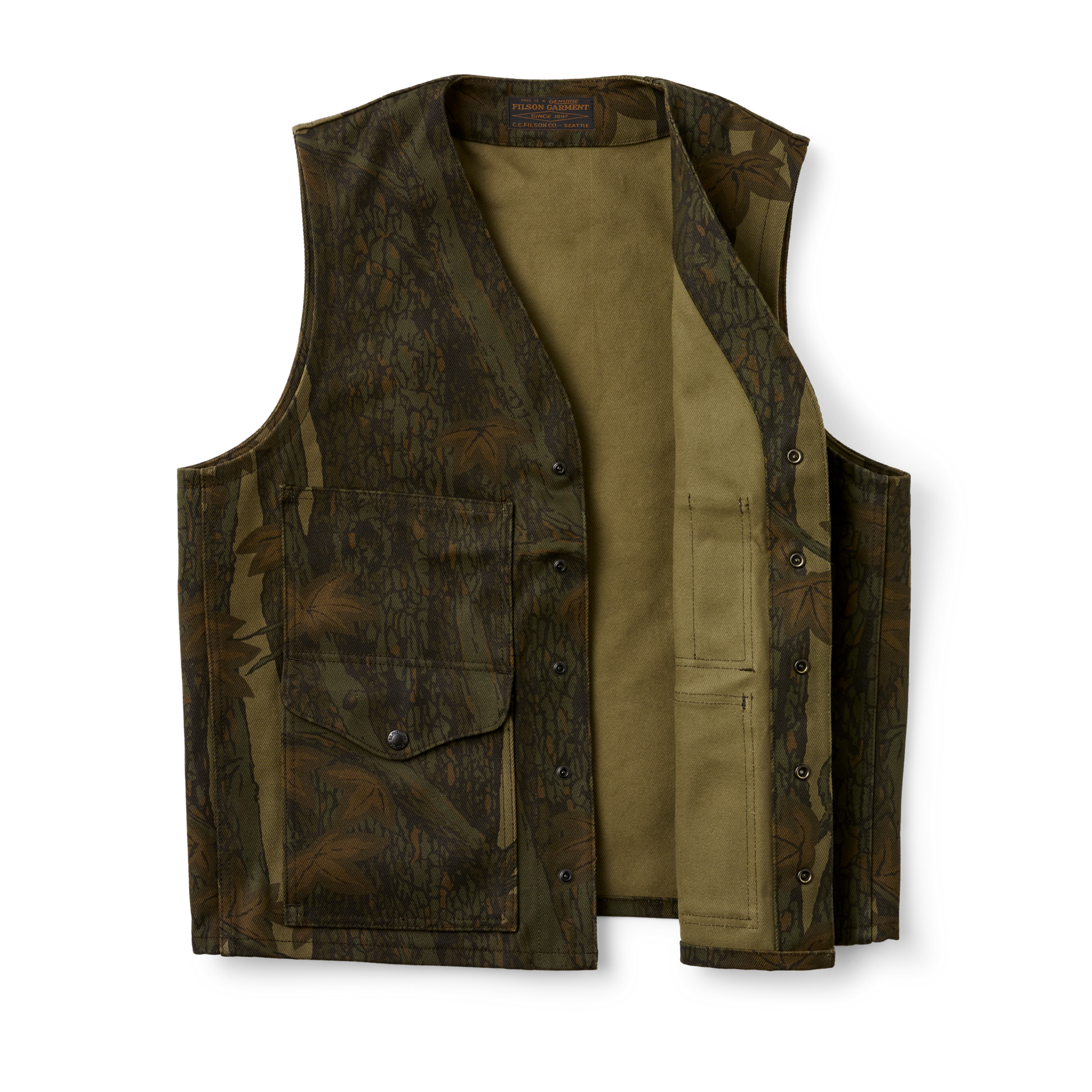 Alternate view of the Filson Rugged Twill Cruiser Vest - Maple Bark Camo