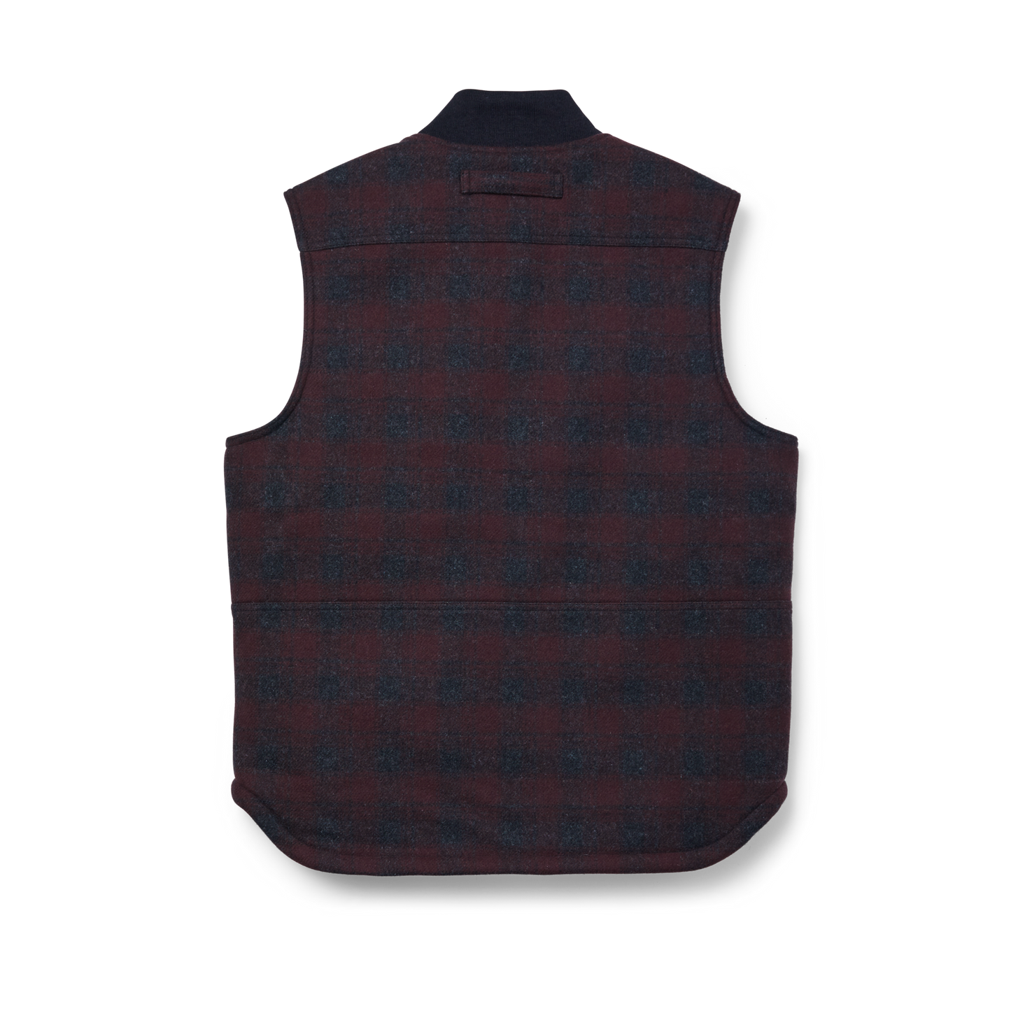 Alternate view of the Filson Lined Mackinaw Wool Work Vest - Maroon / Charcoal Plaid