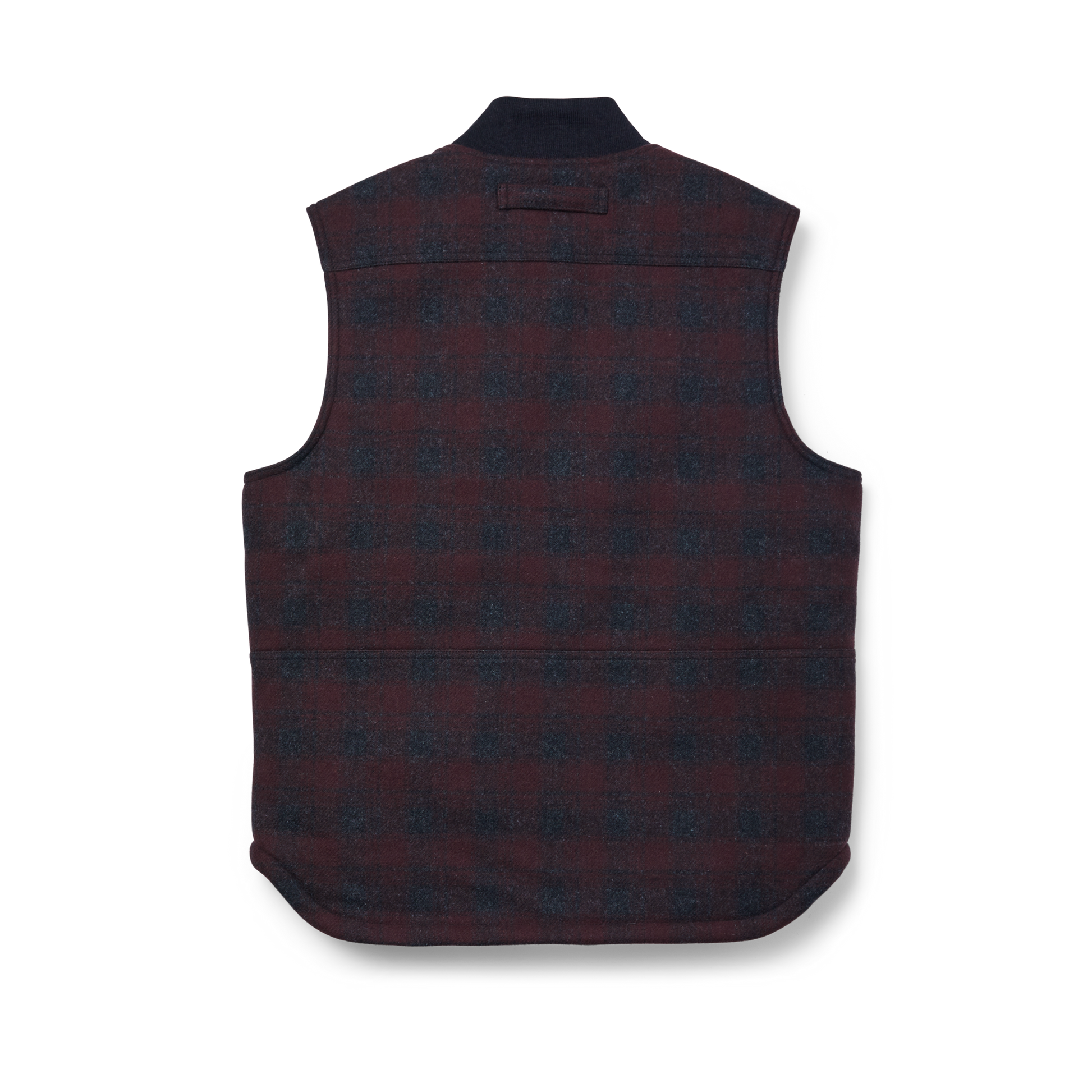 Alternate view of the Filson Lined Mackinaw Wool Work Vest - Maroon / Charcoal Plaid