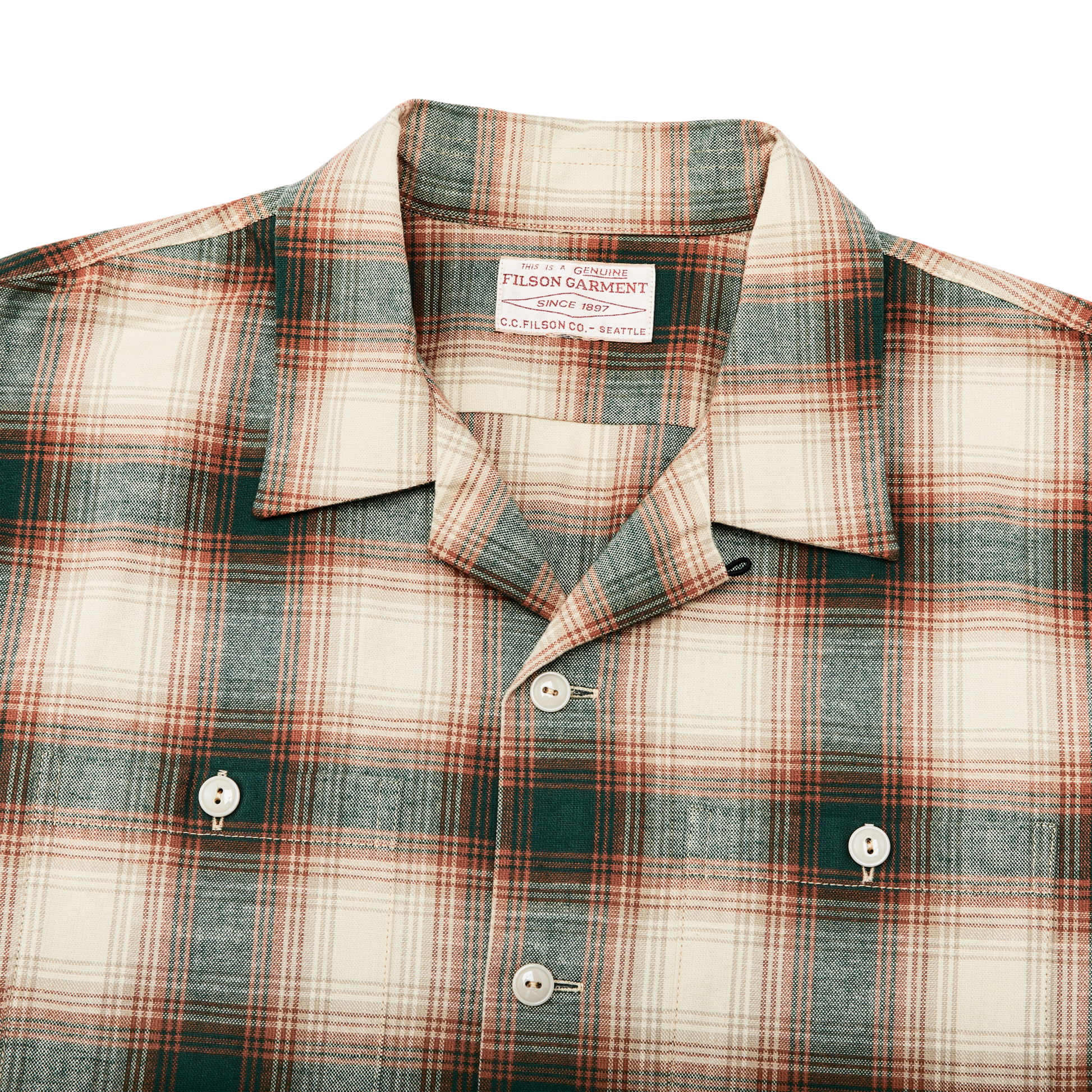 Alternate view of the Filson Elk Heights Camp Shirt - Rust / Pine Grove Plaid