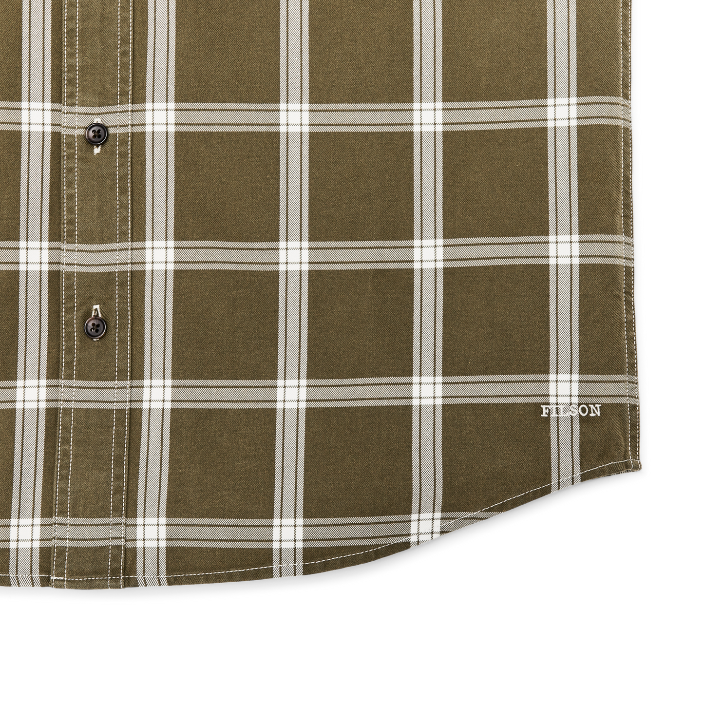 Alternate view of the Filson Short Sleeve Lightweight Alaskan Guide Shirt  - Green / White Plaid