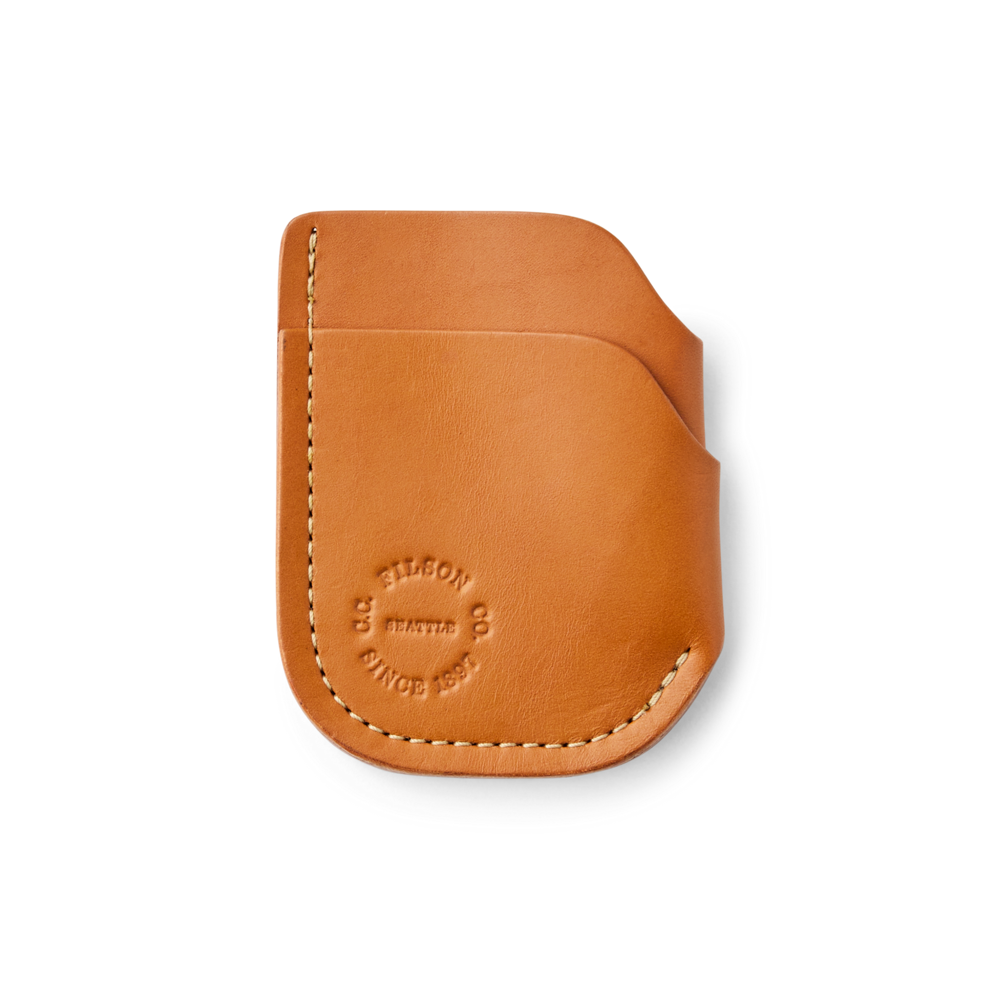 Front-facing image of the Filson Bridle Leather Front Pocket Cash & Card Case - Tan Leather