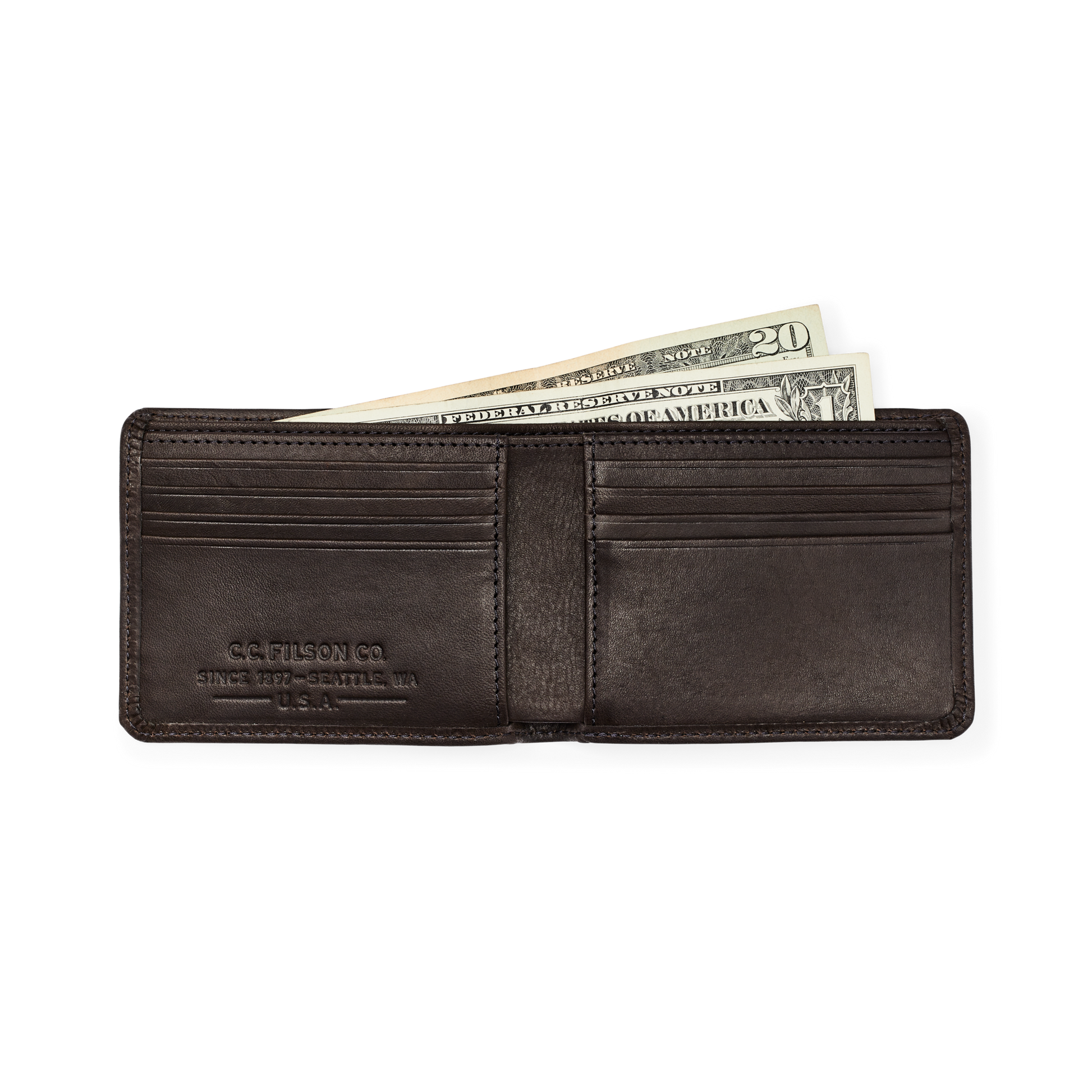 Alternate view of the Filson Tin Cloth Outfitter Wallet - Dark Tan