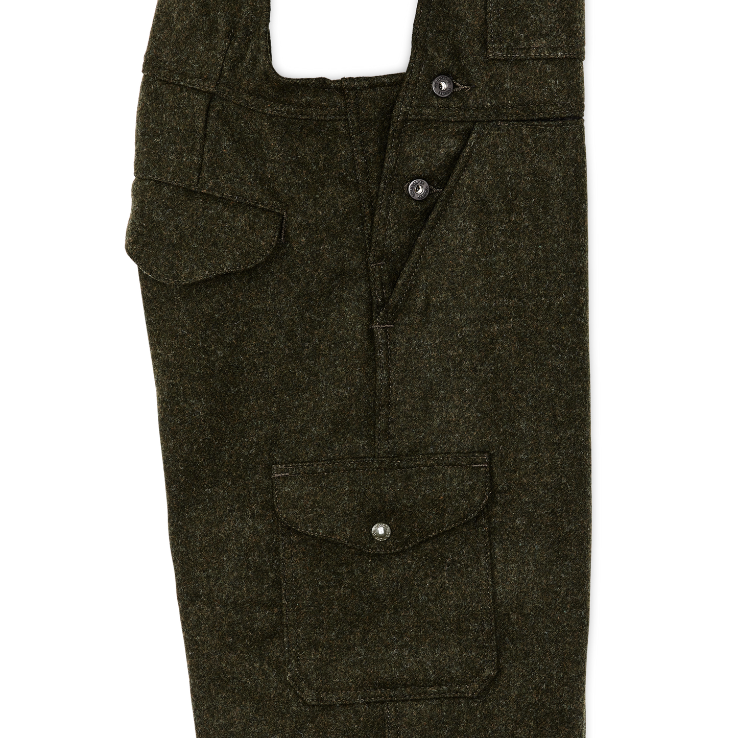 Alternate view of the Filson Mackinaw Wool Bibs - Forest Green