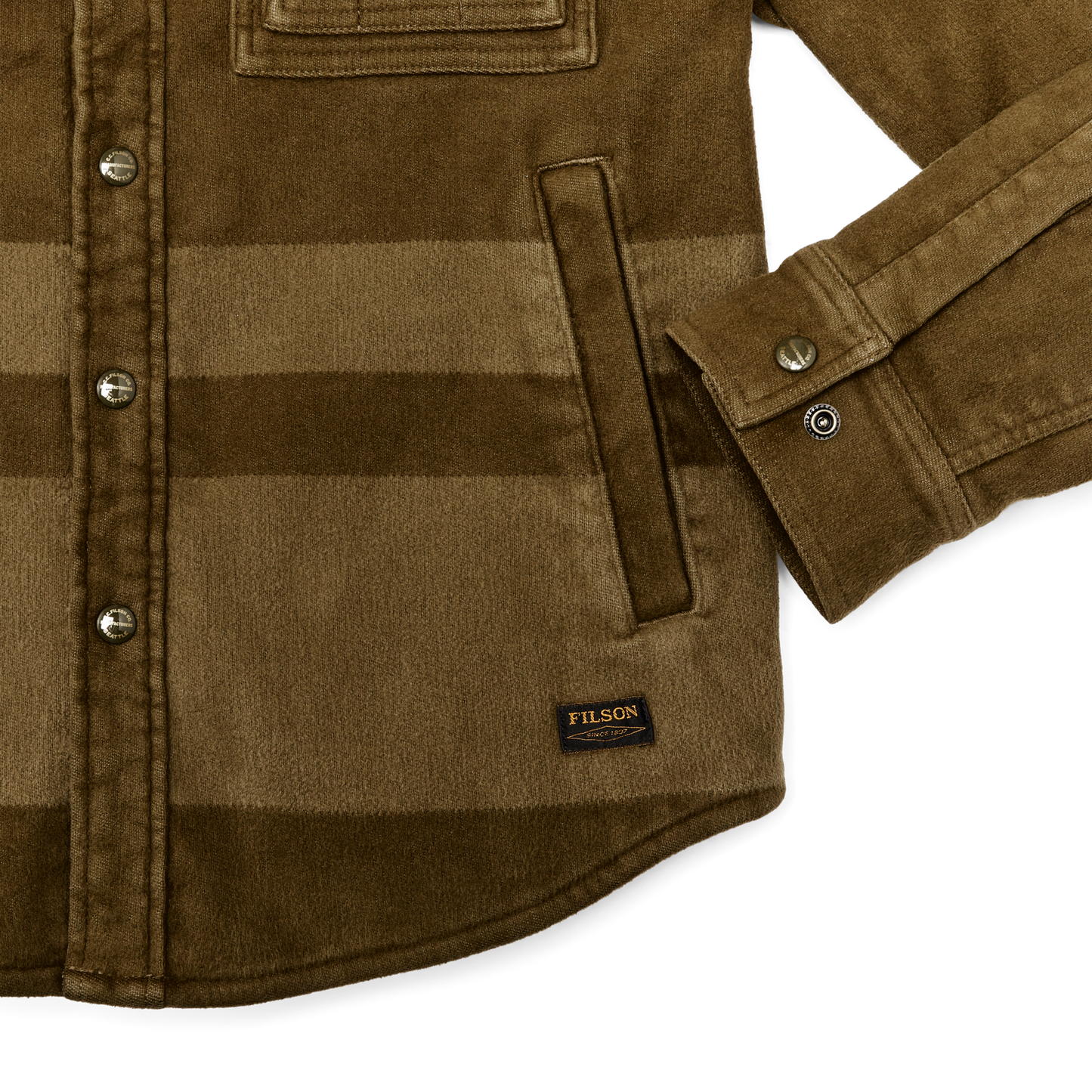 Alternate view of the Filson Beartooth Jac-shirt - Marsh Olive Blanket Stripe