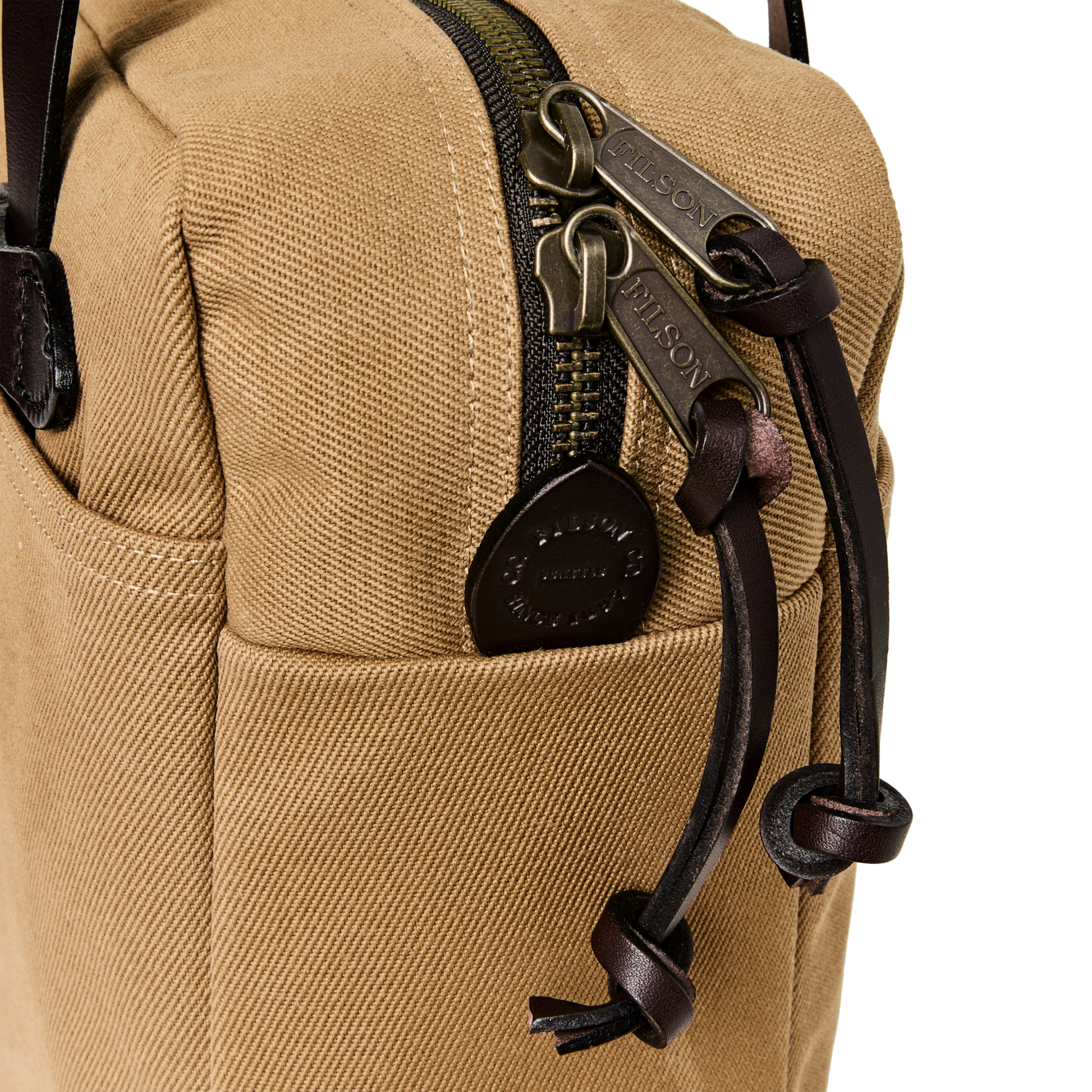 Alternate view of the Filson Rugged Twill Small Zipper Tote Bag - Tan