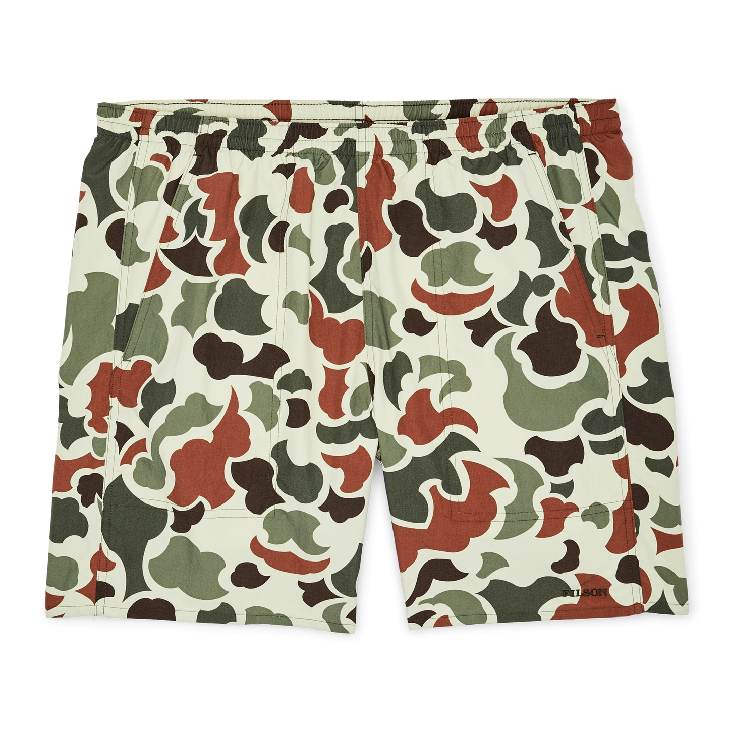 Front-facing image of the Filson Oxbow Lake Trunks - Shrub Camo