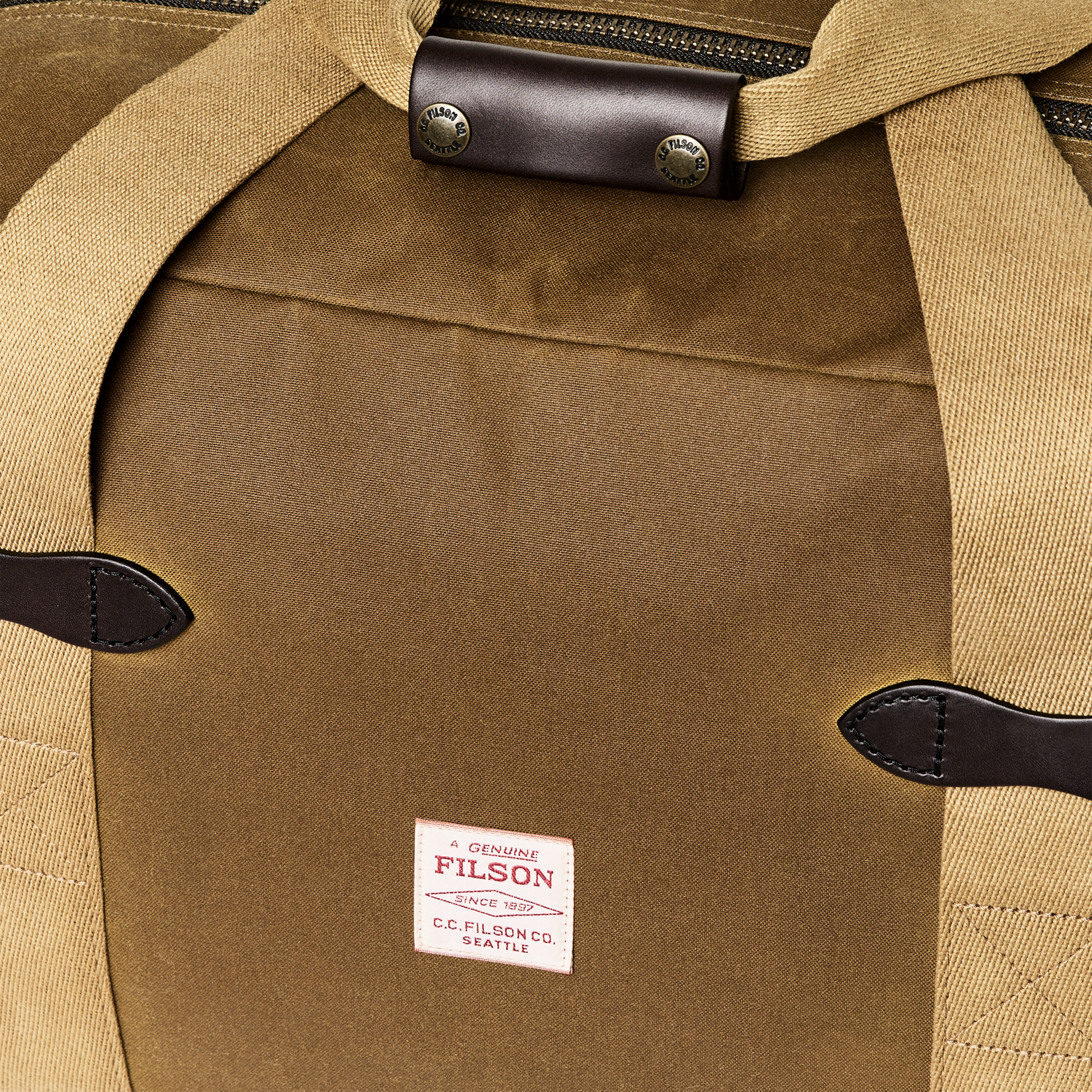 Alternate view of the Filson Medium Tin Cloth Duffle Bag - Dark Tan