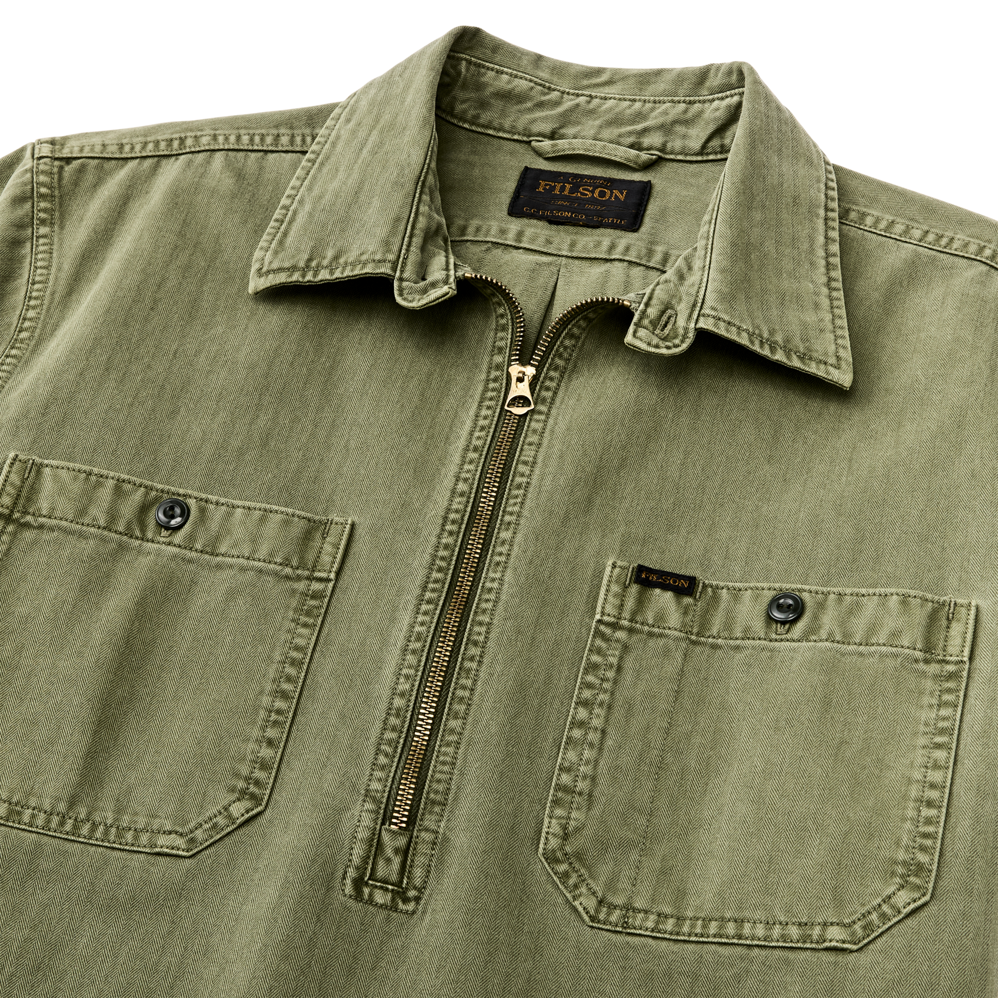 Alternate view of the Filson Short Sleeve Mechanic Shirt - Moss