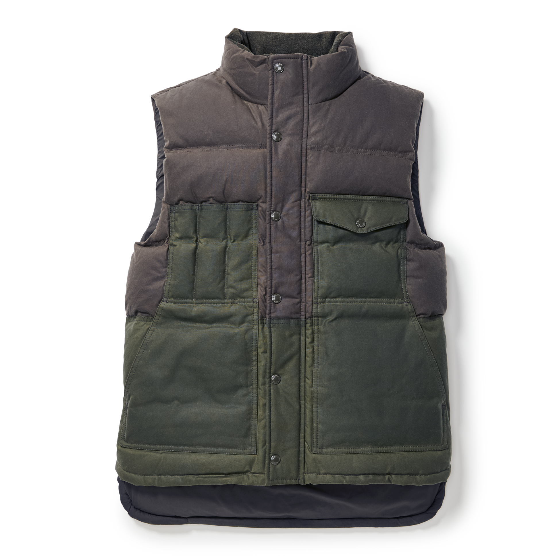 Front-facing image of the Filson Down Cruiser Vest - Otter Green