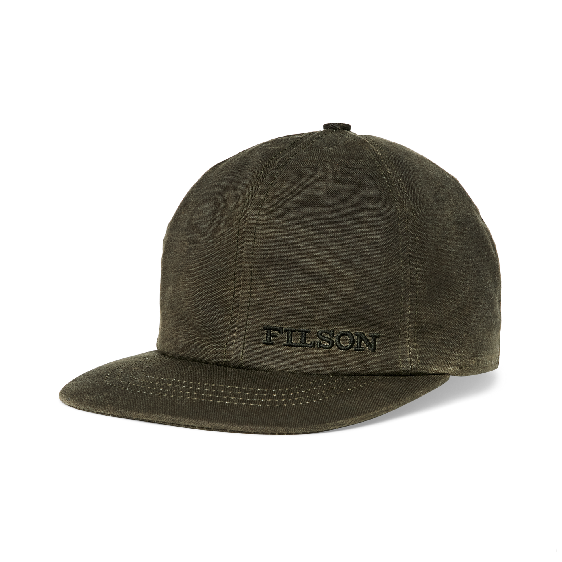 Front-facing image of the Filson Insulated Tin Cloth Cap - Otter Green