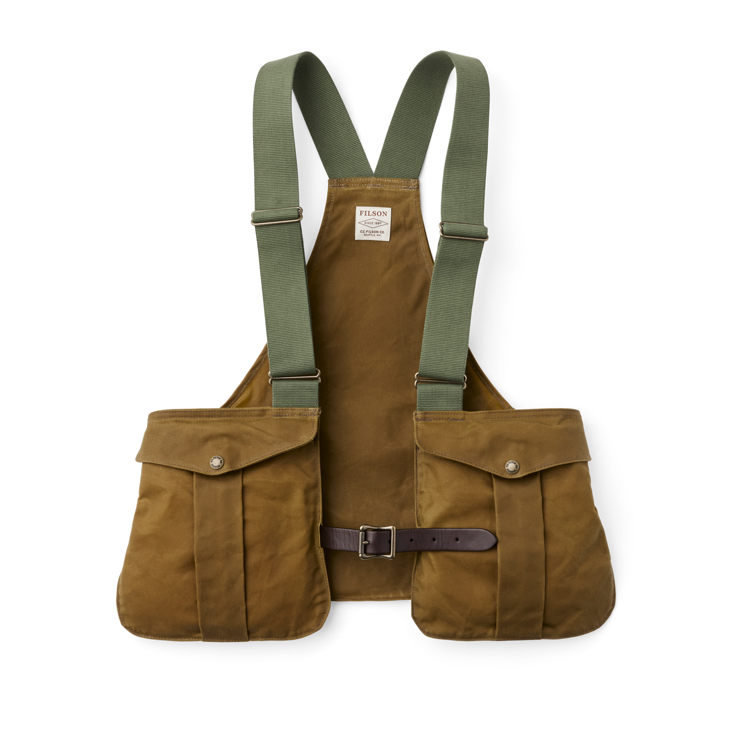 Front-facing image of the Filson Tin Cloth Game Bag - Dark Tan