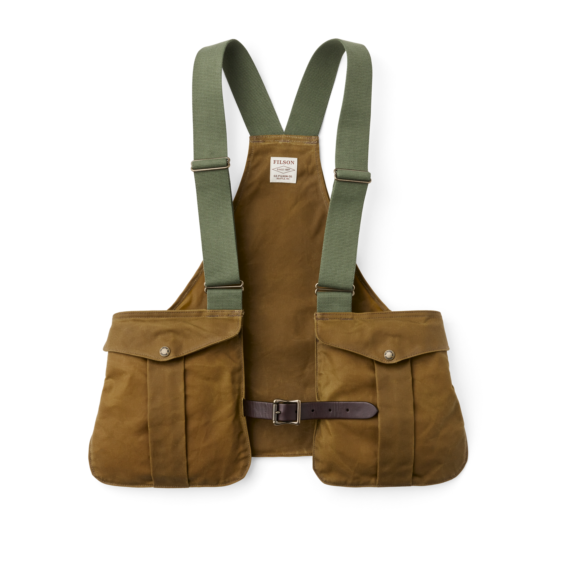 Front-facing image of the Filson Tin Cloth Game Bag - Dark Tan