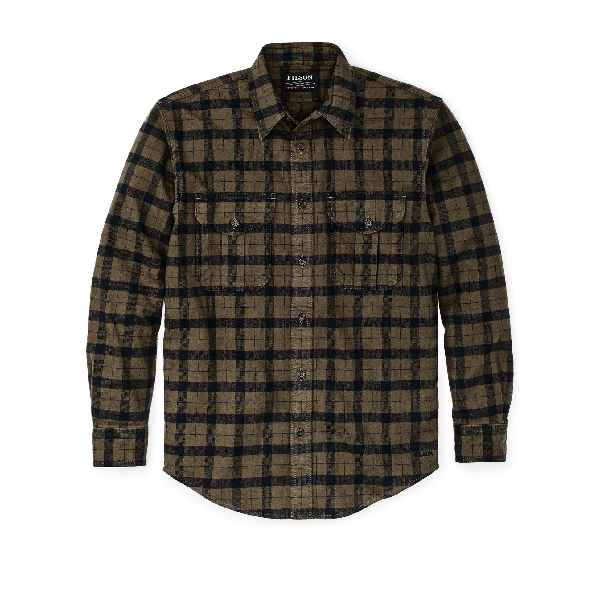 Front-facing image of the Filson Alaskan Guide Shirt - Black