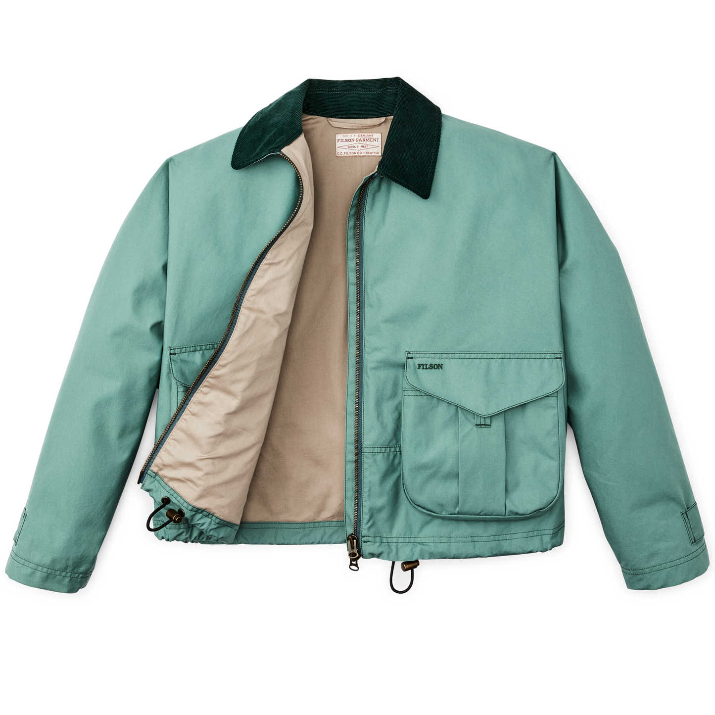 Alternate view of the Filson Women's Aviator Cloth Short Work Jacket - Deep Sea