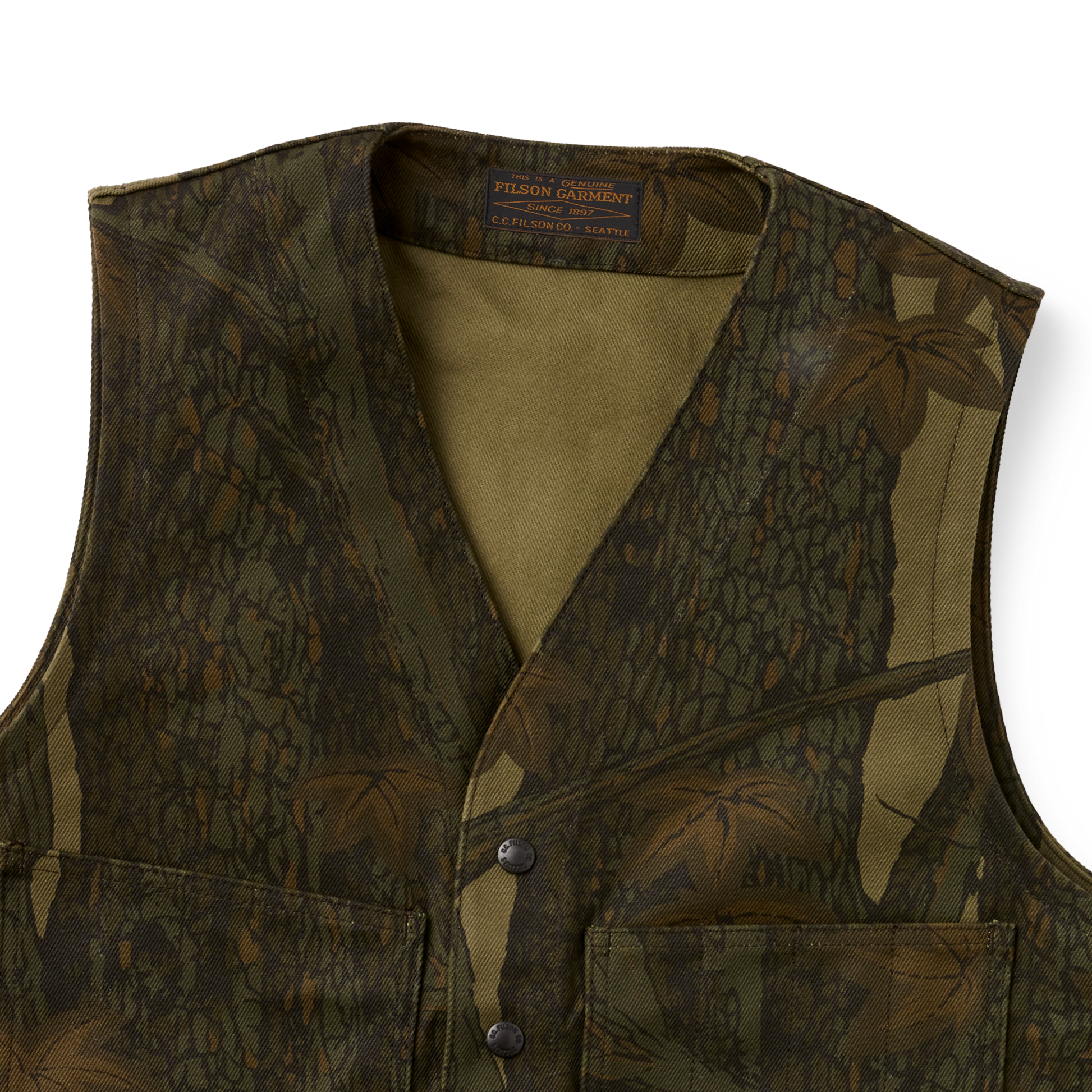 Alternate view of the Filson Rugged Twill Cruiser Vest - Maple Bark Camo