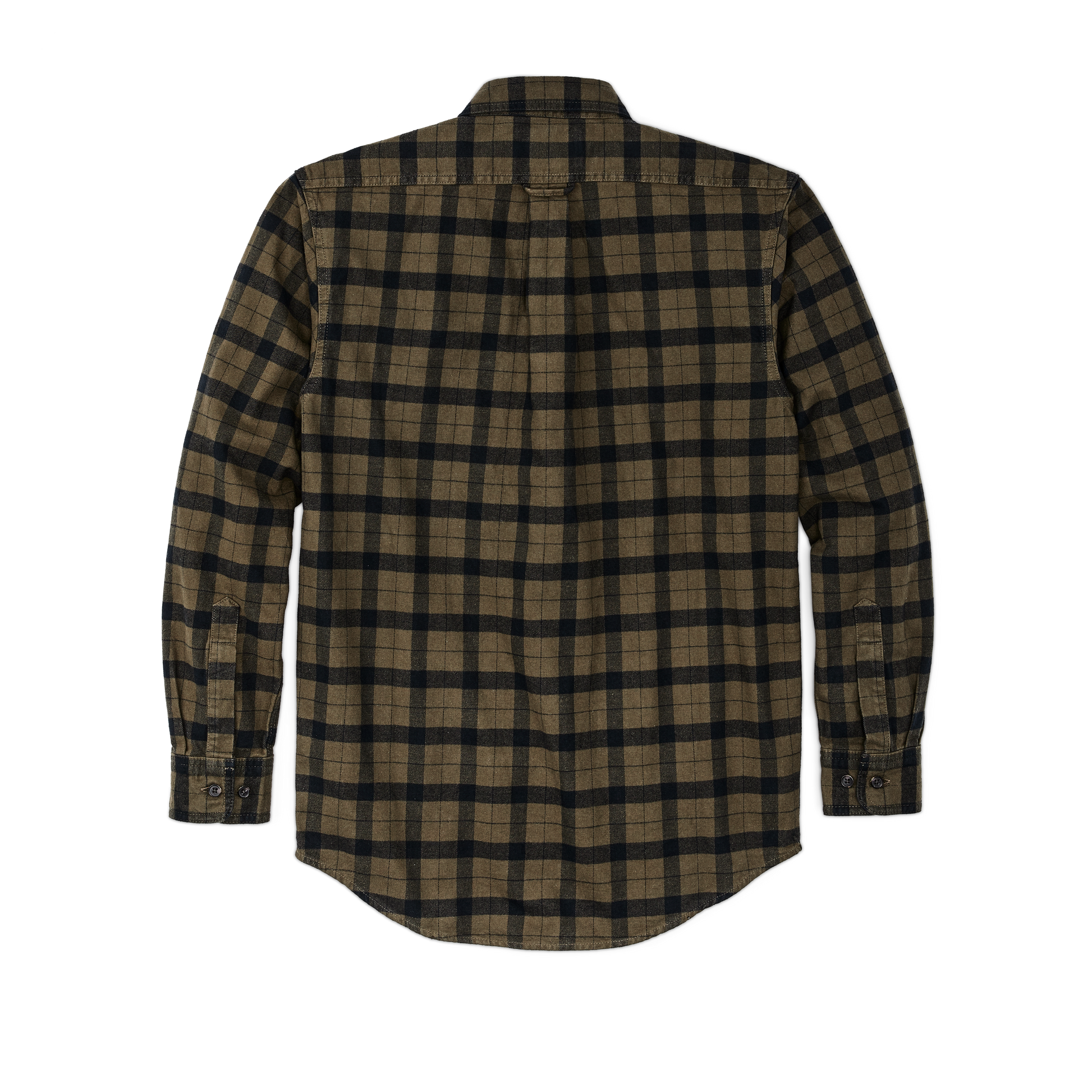 alternate image of filson's alaskan guide shirt, a men's long sleeve shirt constructed in cotton, shown in otter green/black