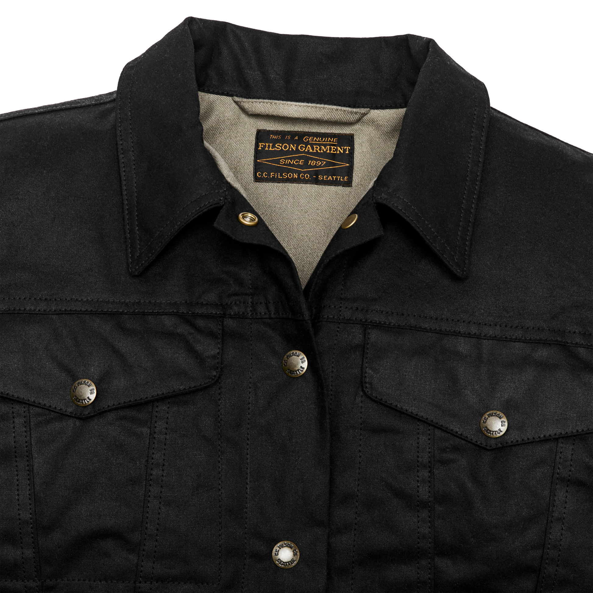 Alternate view of the Filson Women's Short Lined Cruiser Jacket - Black