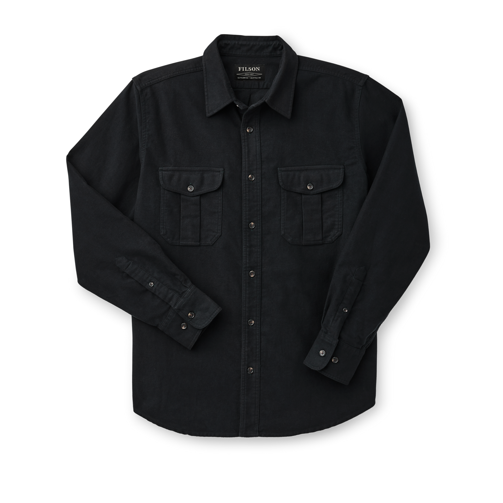 Front-facing image of the Filson Moleskin Seattle Shirt - Dark Navy