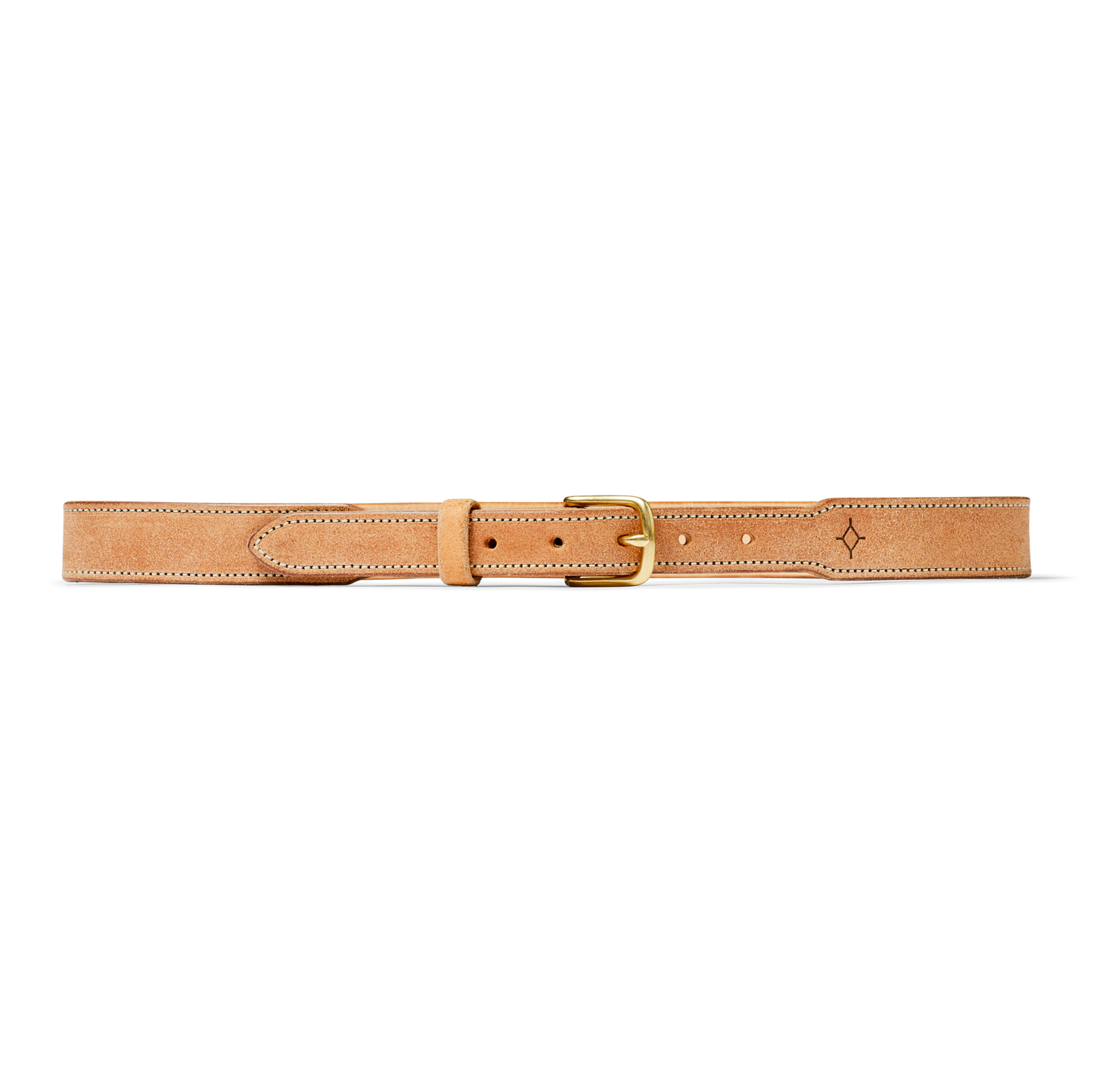 Front-facing image of the Filson Ranchlands Rough Out Belt - Natural