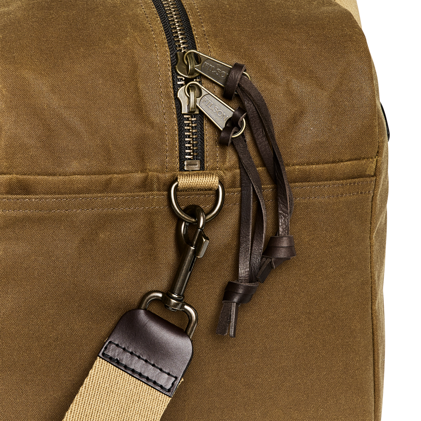 Alternate view of the Filson Medium Tin Cloth Duffle Bag - Dark Tan