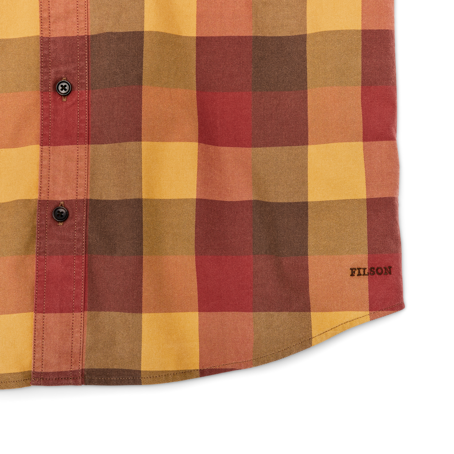 Alternate view of the Filson Short Sleeve Lightweight Alaskan Guide Shirt  - Red / Yellow / Brown Check