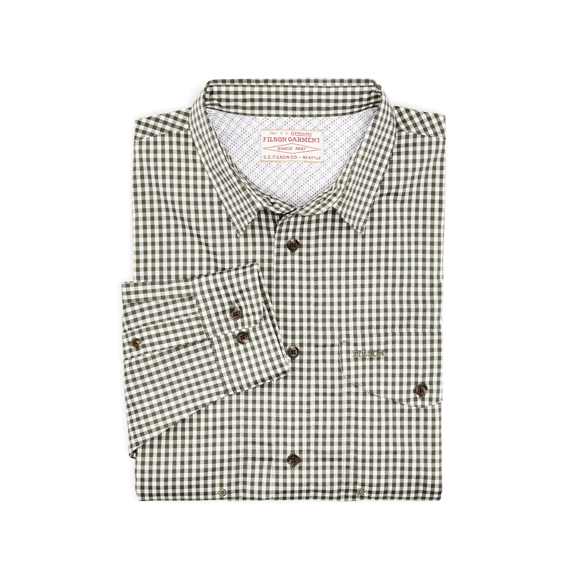 Alternate view of the Filson Twin Lakes Sport Shirt - Service Green Check