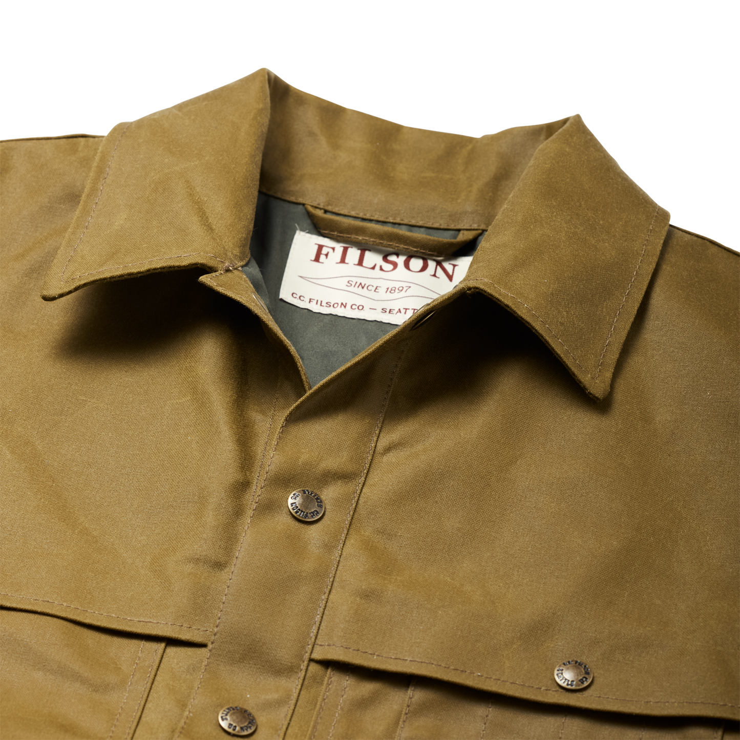 Alternate view of the Filson Lined Tin Cloth Cruiser Jacket - Dark Tan