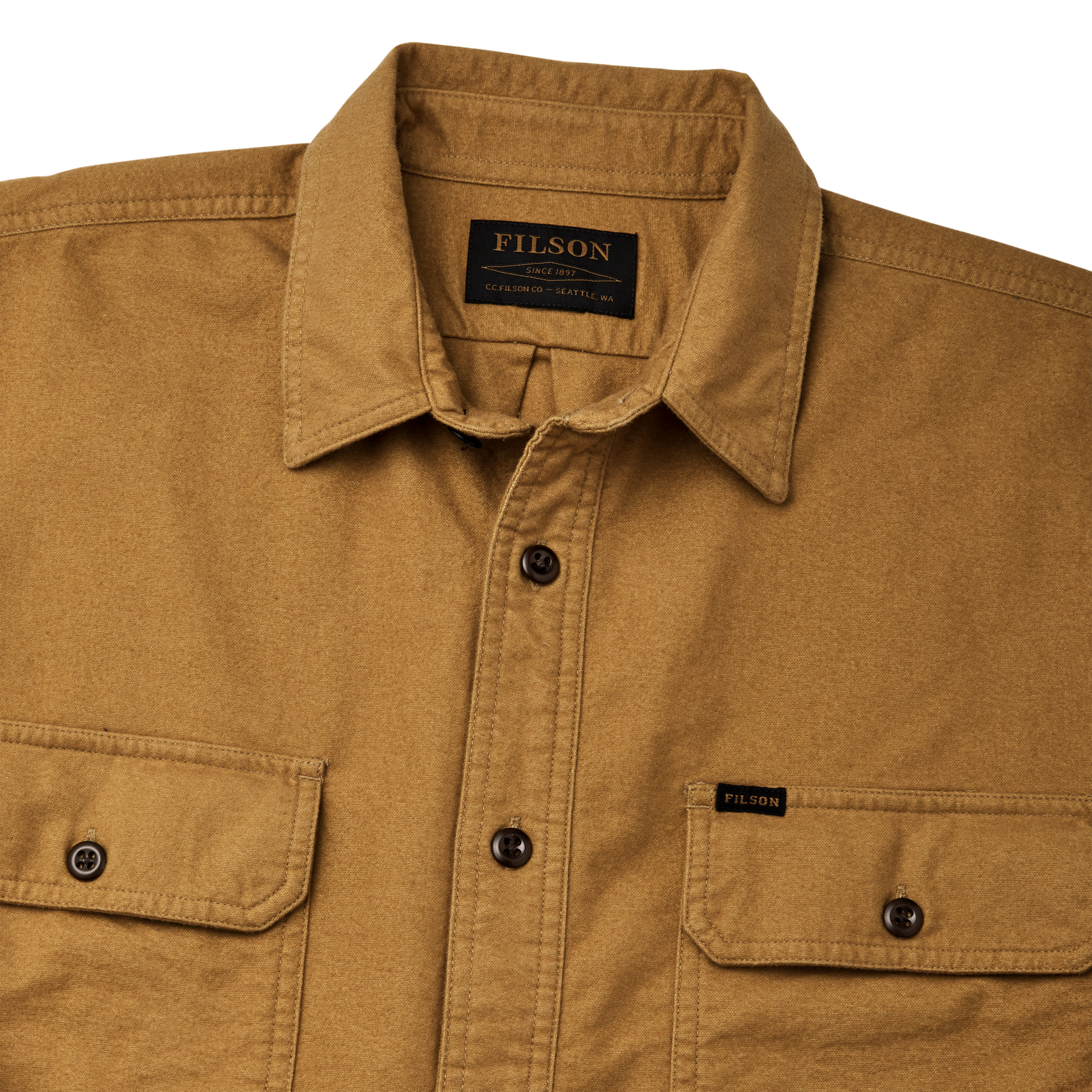 Alternate view of the Filson Field Flannel Shirt - Nubuck Tan