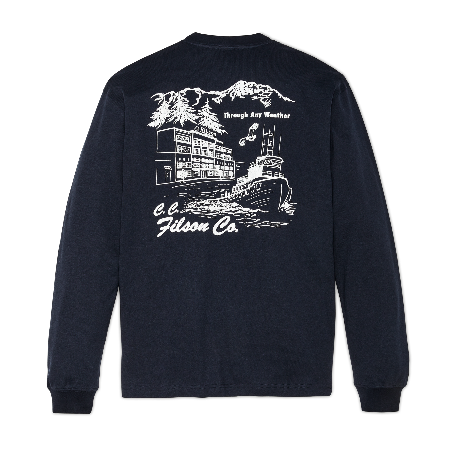 Alternate view of the Filson Long Sleeve Frontier Graphic T-shirt - Navy / Northwest